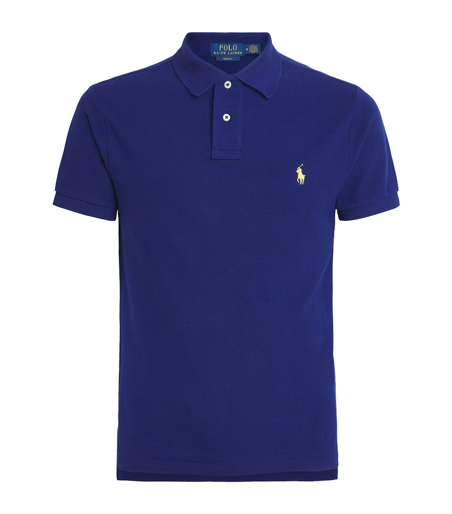 Cotton Mesh Slim-Fit Polo Shirt FALL ROYAL Image 1