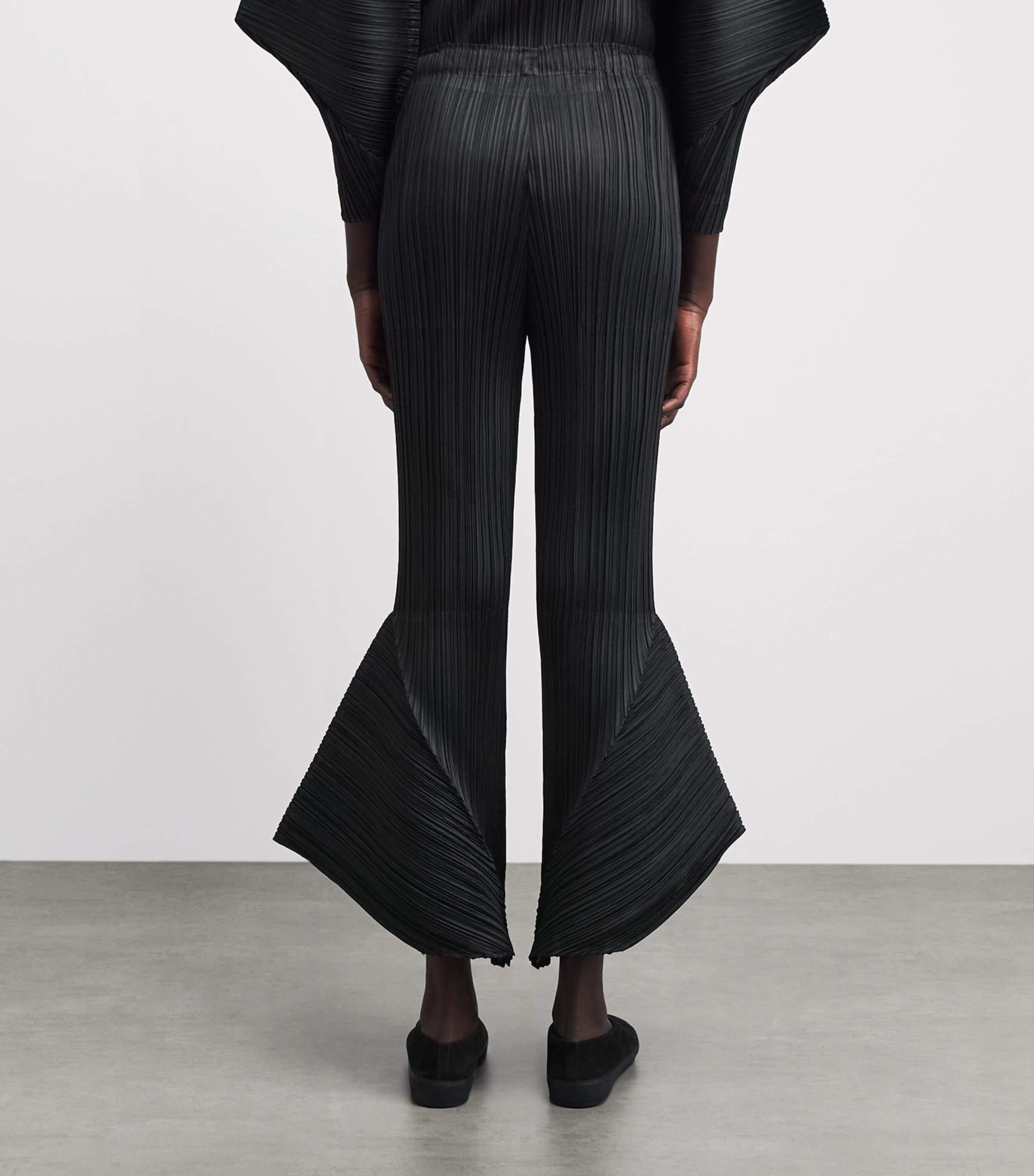 Pleats Please Issey Miyake Womens Skyline Wide-Leg Trousers Black Image 5