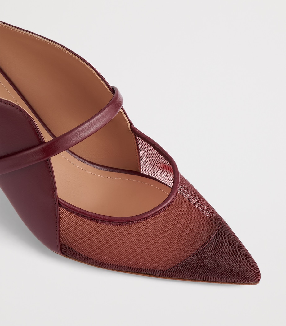 Malone Souliers Leather and Mesh Maureen Heeled Mules 45 Rosewood Image 5