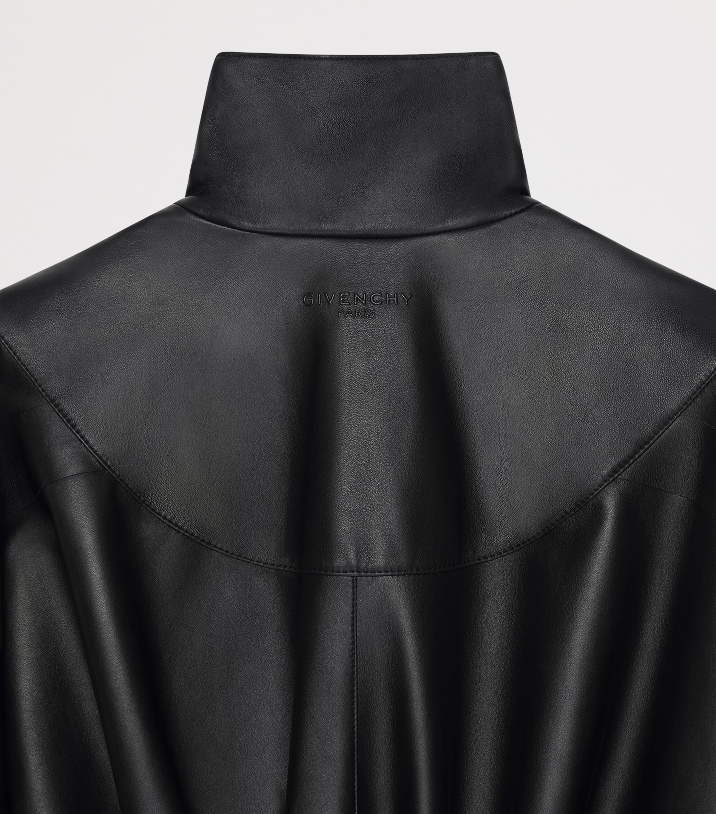 Givenchy Womens Gathered Leather Jacket Image 4
