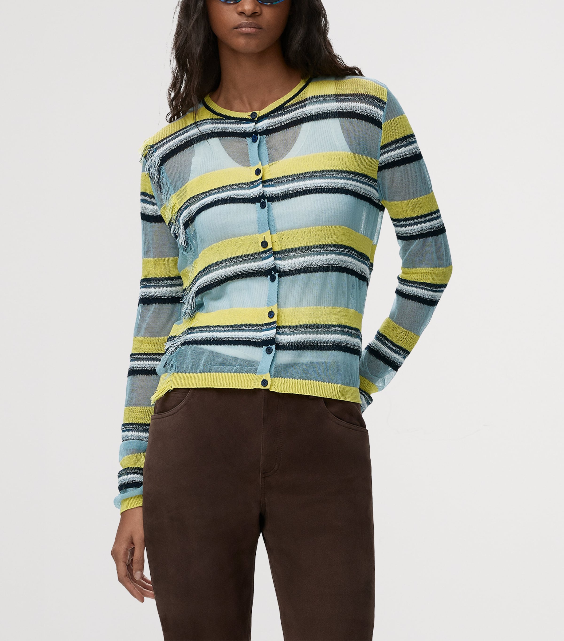 LOEWE Womens x Paula’s Ibiza Stripe Cardigan Blue/multicolor Image 3