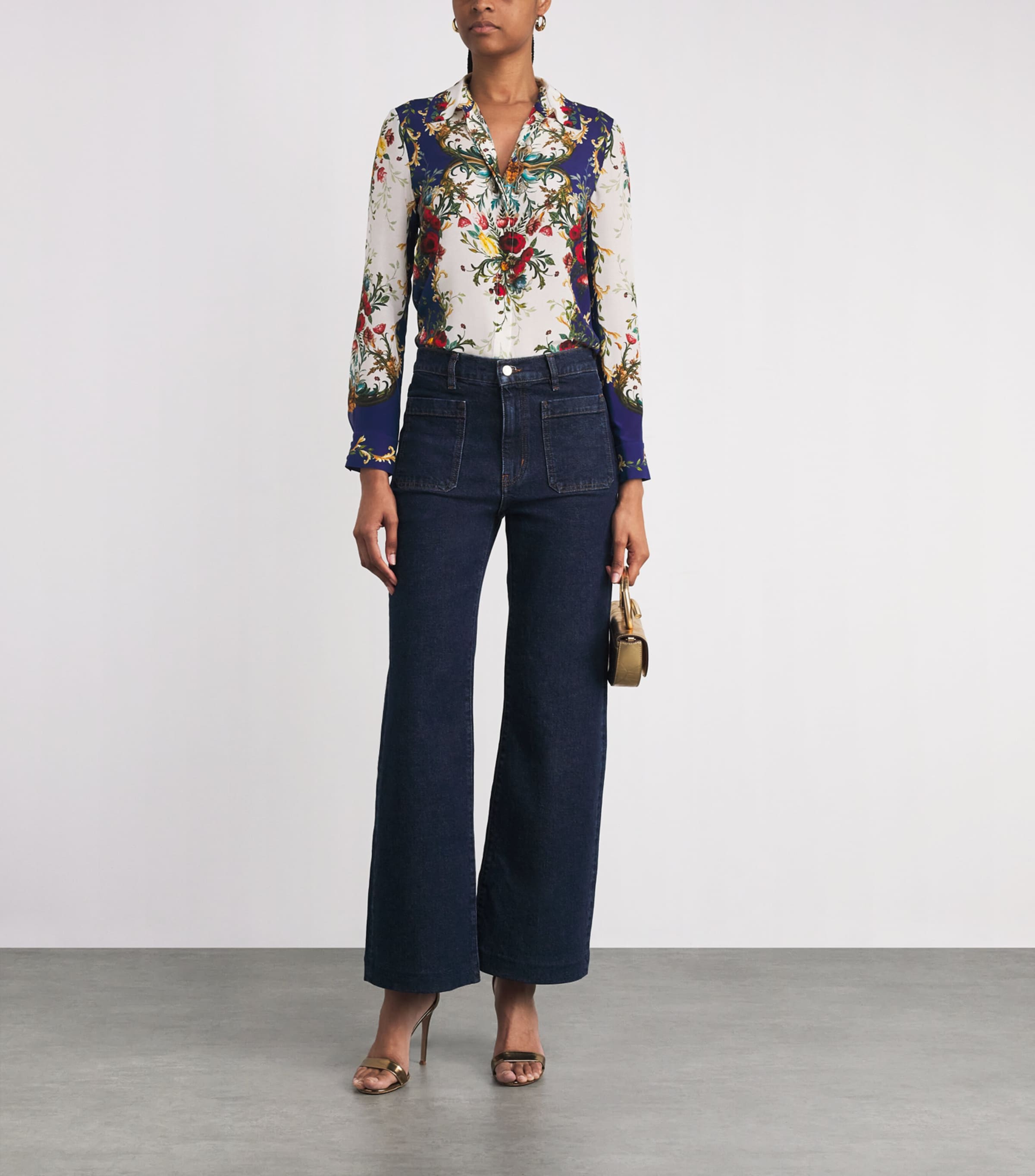 Silk Floral Print Willa Blouse D439 GILDED ROSE Image 2