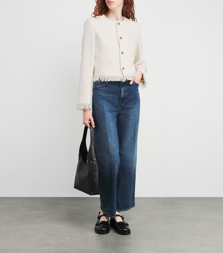 The Tweed Fringe Jacket WHITE Image 2