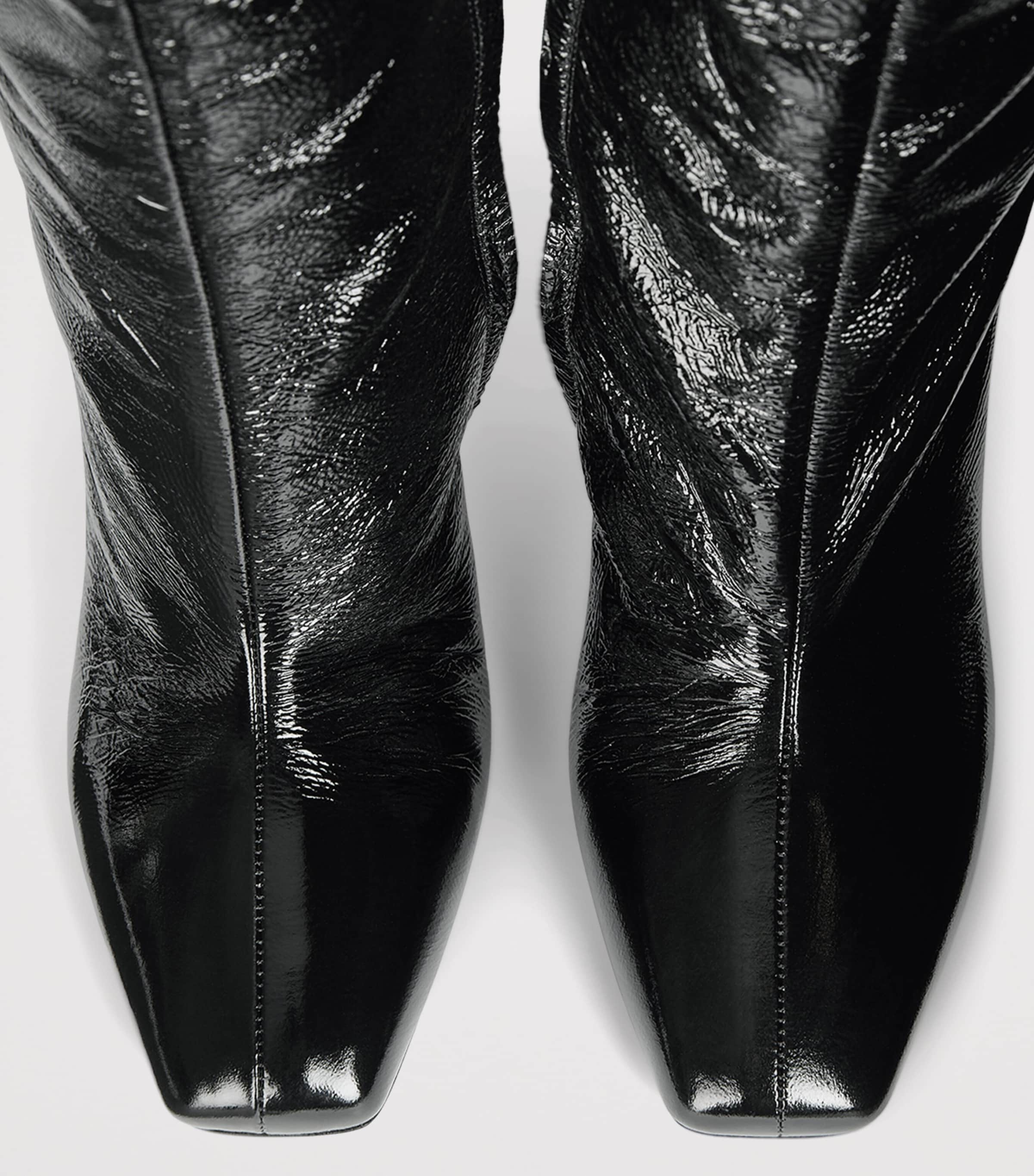 Balmain Leather Wedge Ankle Boots Noir Image 6