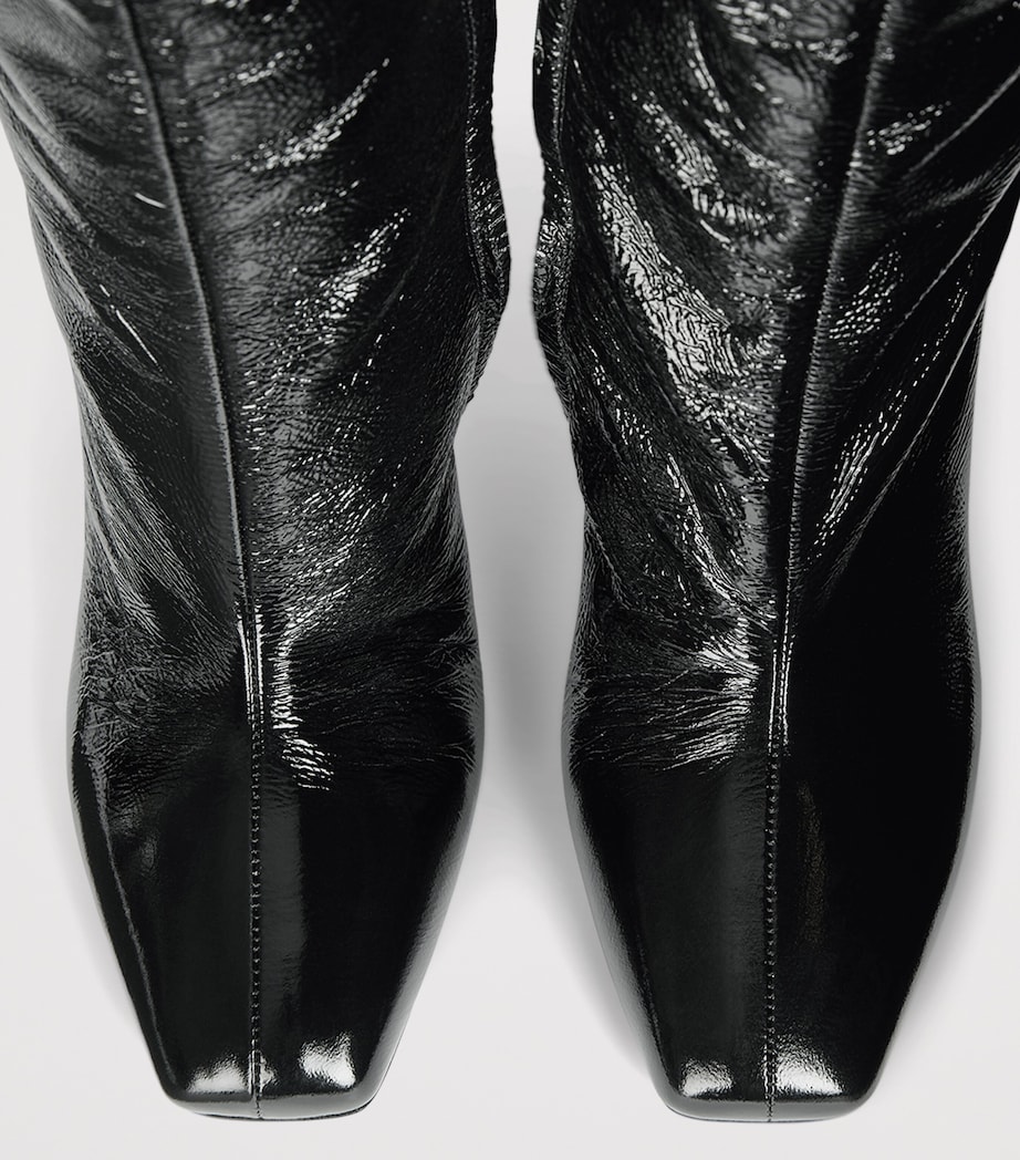 Balmain Leather Wedge Ankle Boots Noir Image 6
