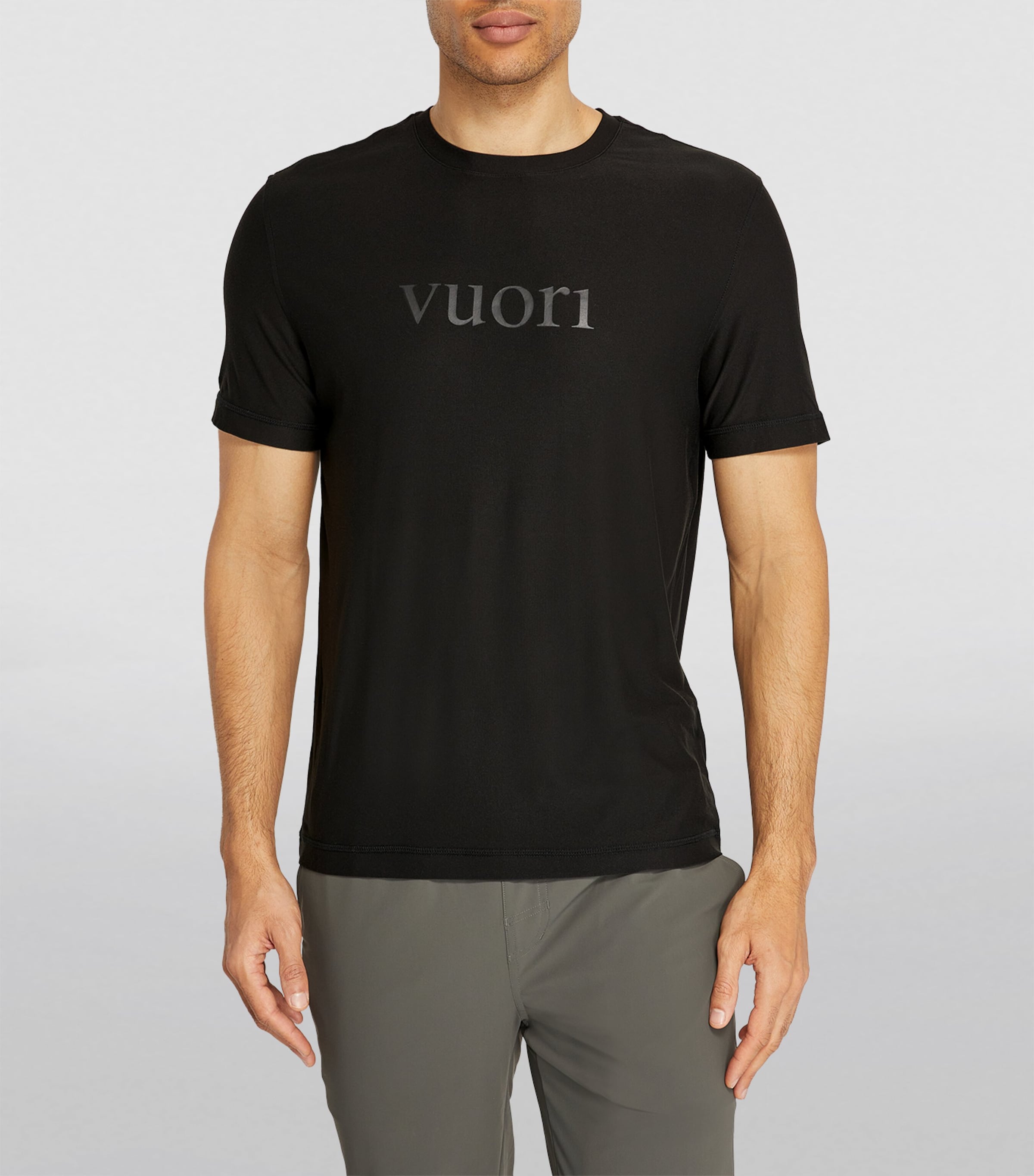 VUORI Mens Logo Strato Tech T-Shirt Blk/black Image 3