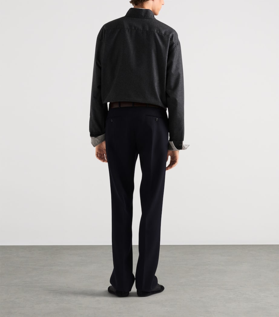 Prada Mens Wool Triangle Zip-Up Jacket Grey Image 5