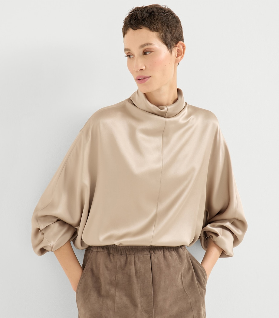 Silk High-Neck Blouse C8576 Image 5