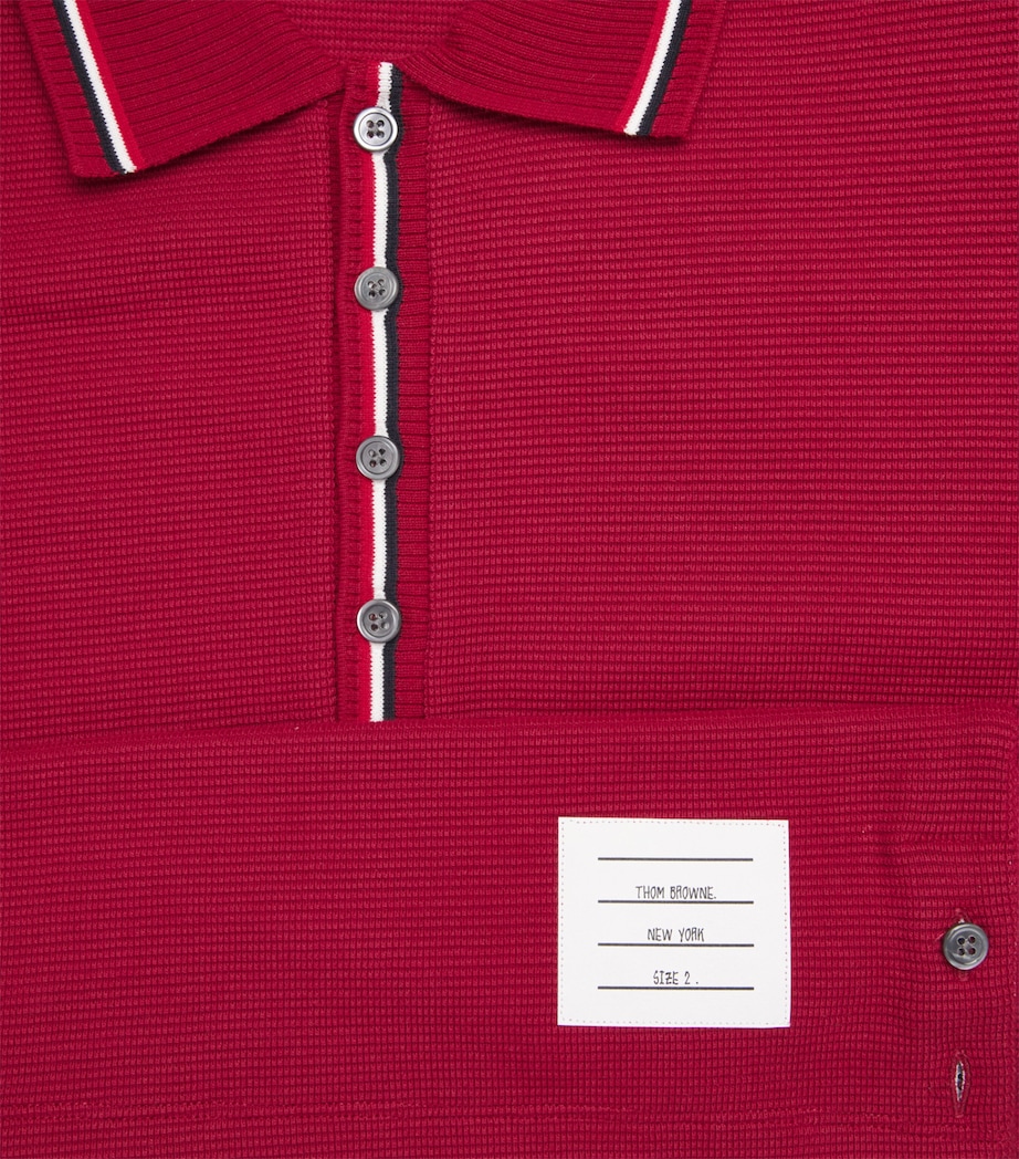 Cotton Rib-Cuff Polo Shirt BURGUNDY Image 5