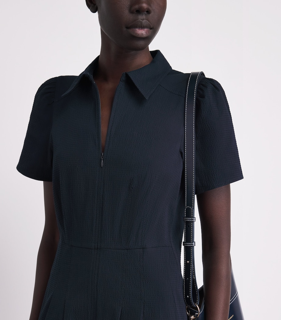 ME+EM Womens Stretch-Cotton Fitted Midi Dress Navy Image 5