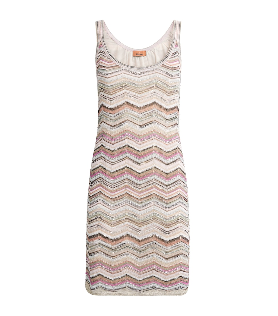Missoni Womens Chevron Sleeveless Mini Dress Smspn Mltclr Lgt Tns Image 1