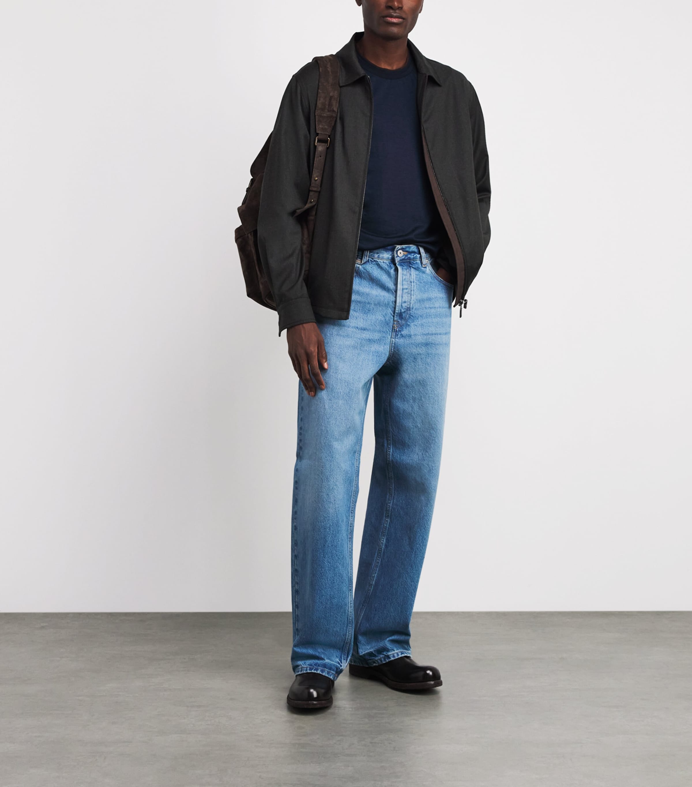 Maurizio Baldassari Mens Stretch-Wool Overshirt Deep Forest Image 2