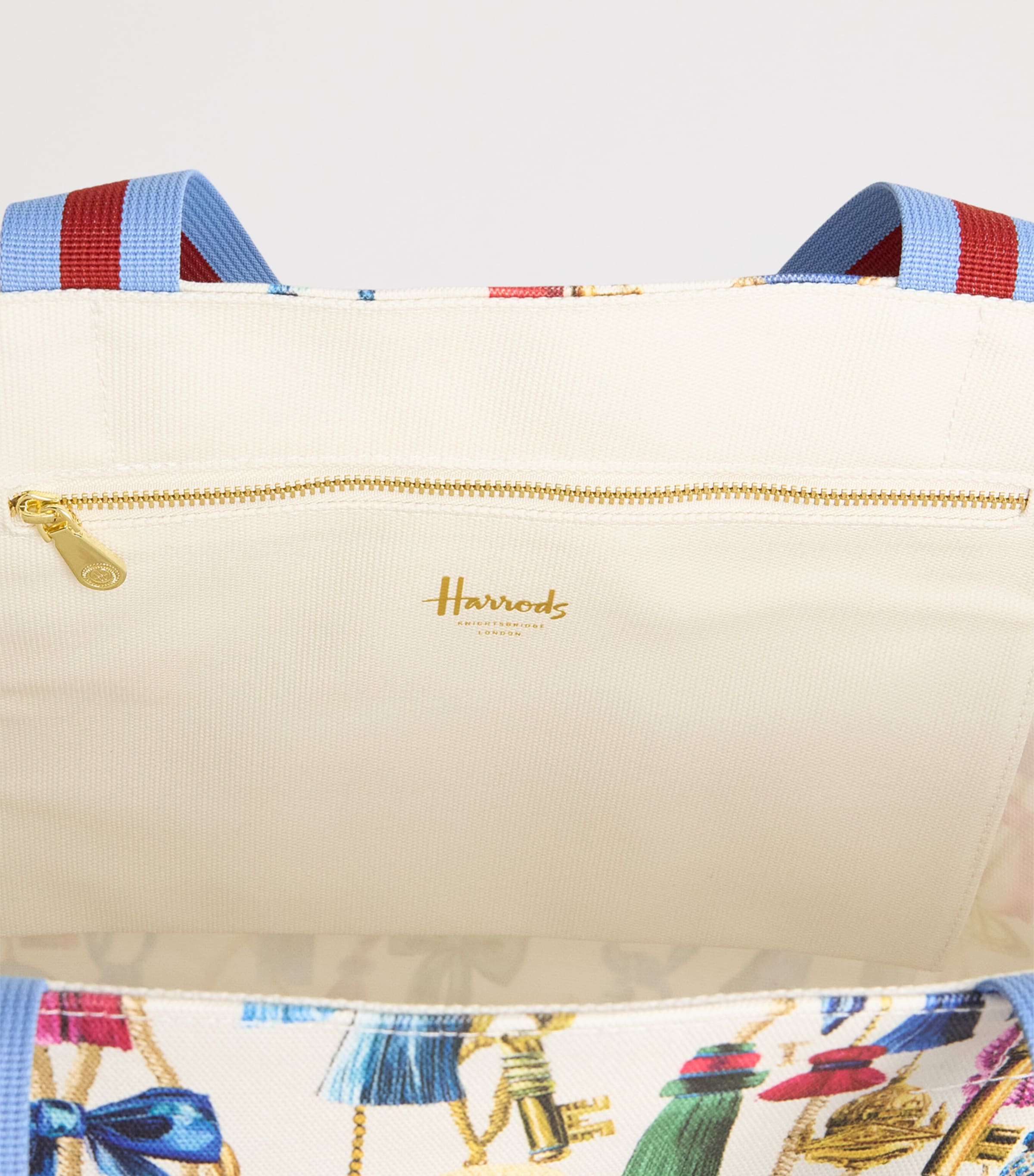 Harrods Large Tassel Tote Bag Ivory Image 4