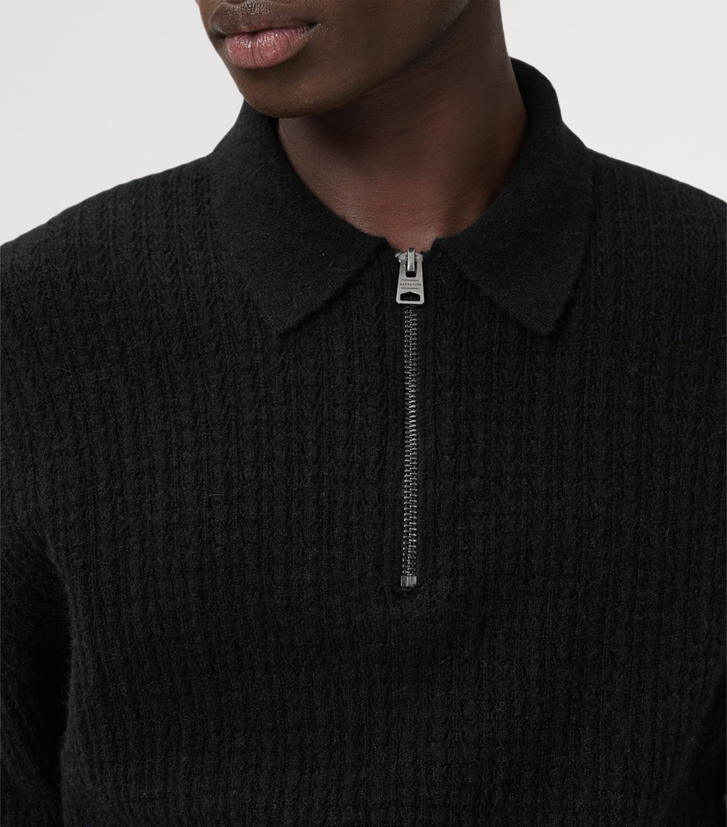 Wool-Blend Quarter-Zip Jakob Polo Sweater BLACK Image 7