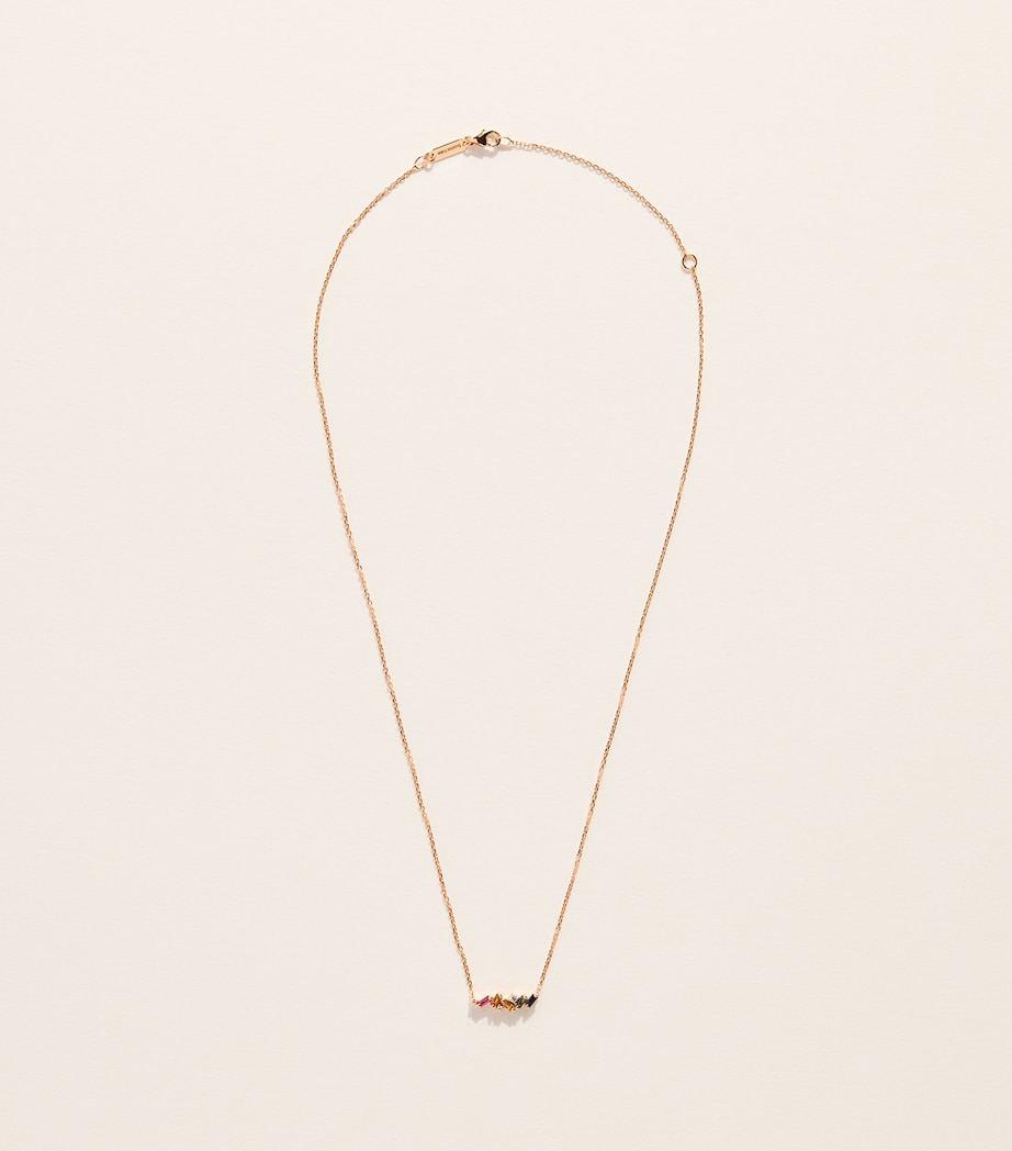 Suzanne Kalan Rose Gold, Diamond and Rainbow Sapphire Mini Frenzy Necklace Rg/rs Image 3