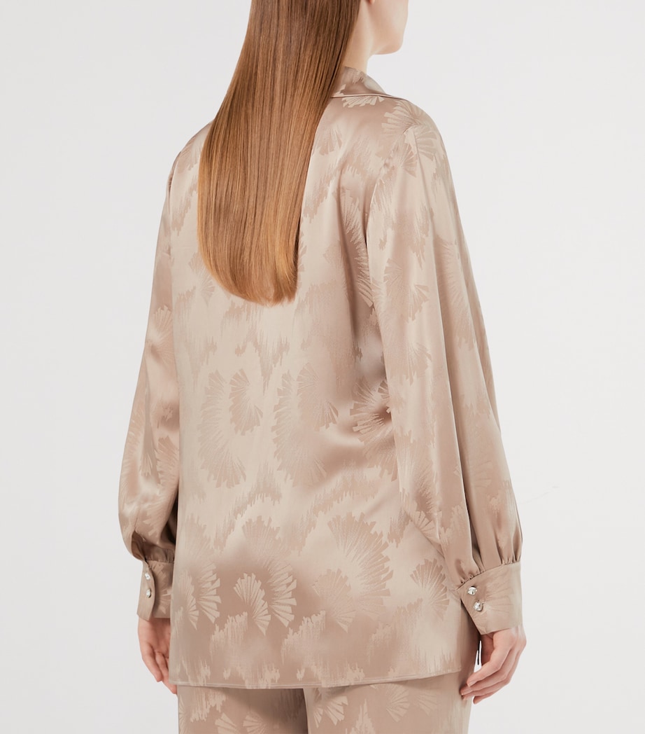 Satin Textured Faraone Shirt BEIGE Image 3