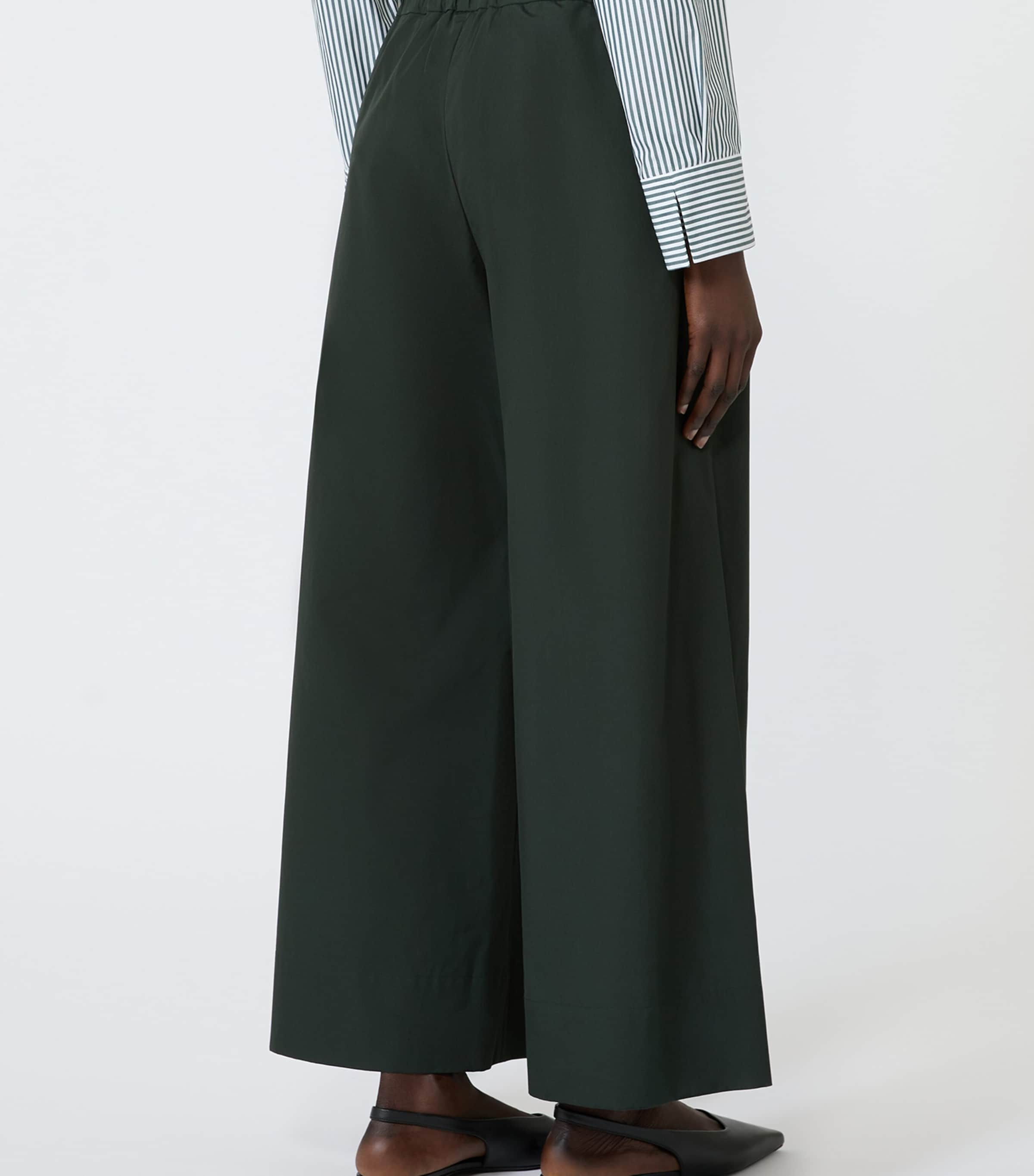 Max Mara Womens Drawstring Wide-Leg Trousers Green Image 4