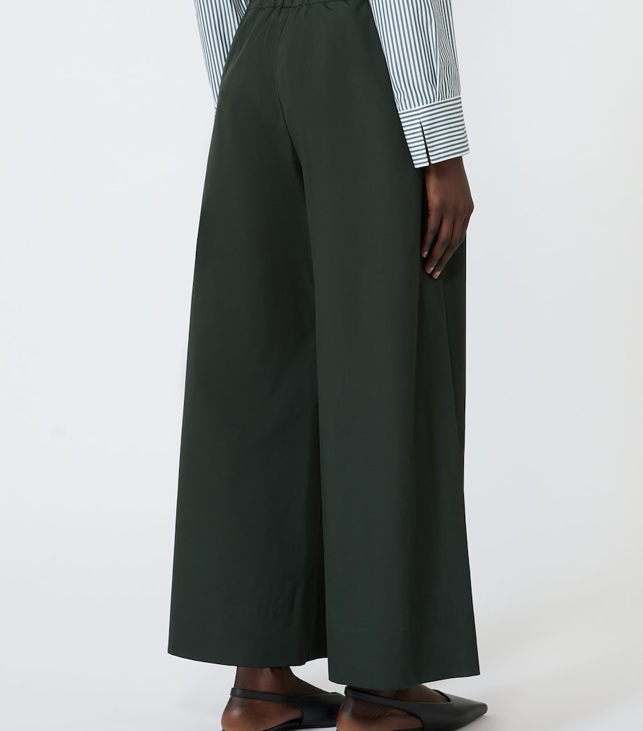 Max Mara Womens Drawstring Wide-Leg Trousers Green Image 4