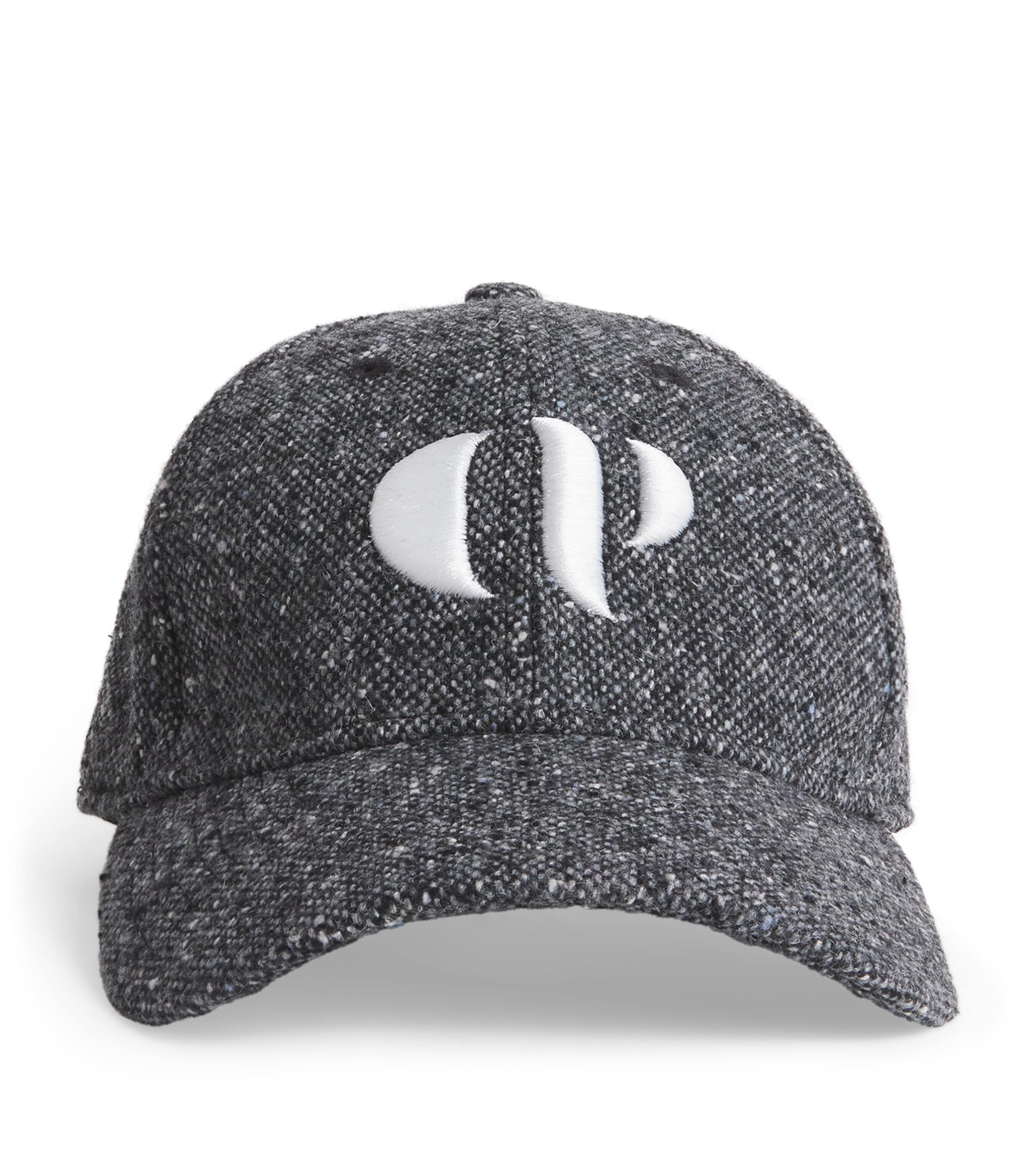 Claudie Pierlot Tweed Monogram Baseball Cap In Gray