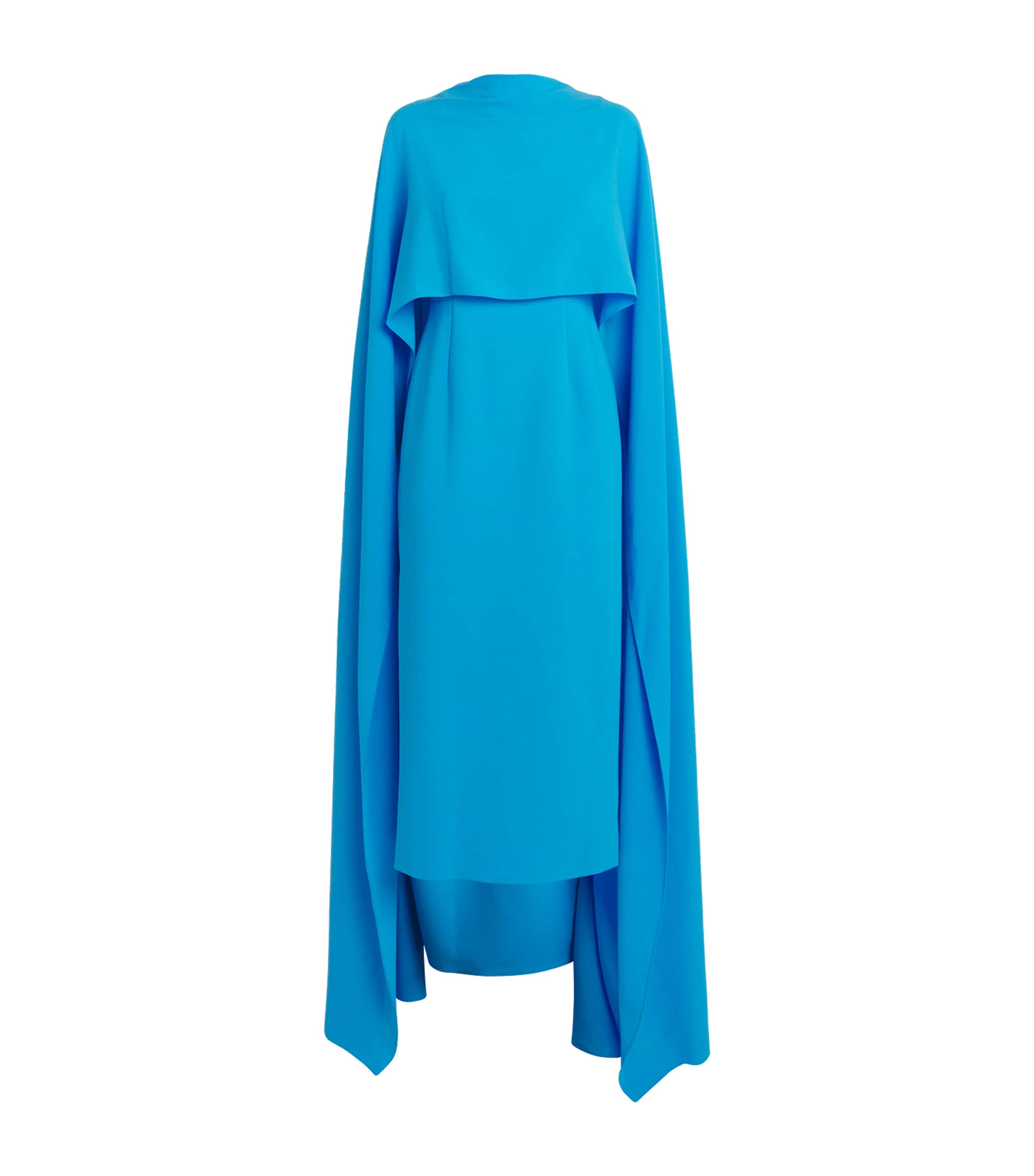 Shop Roksanda Elina Cape Midi Dress In Blue