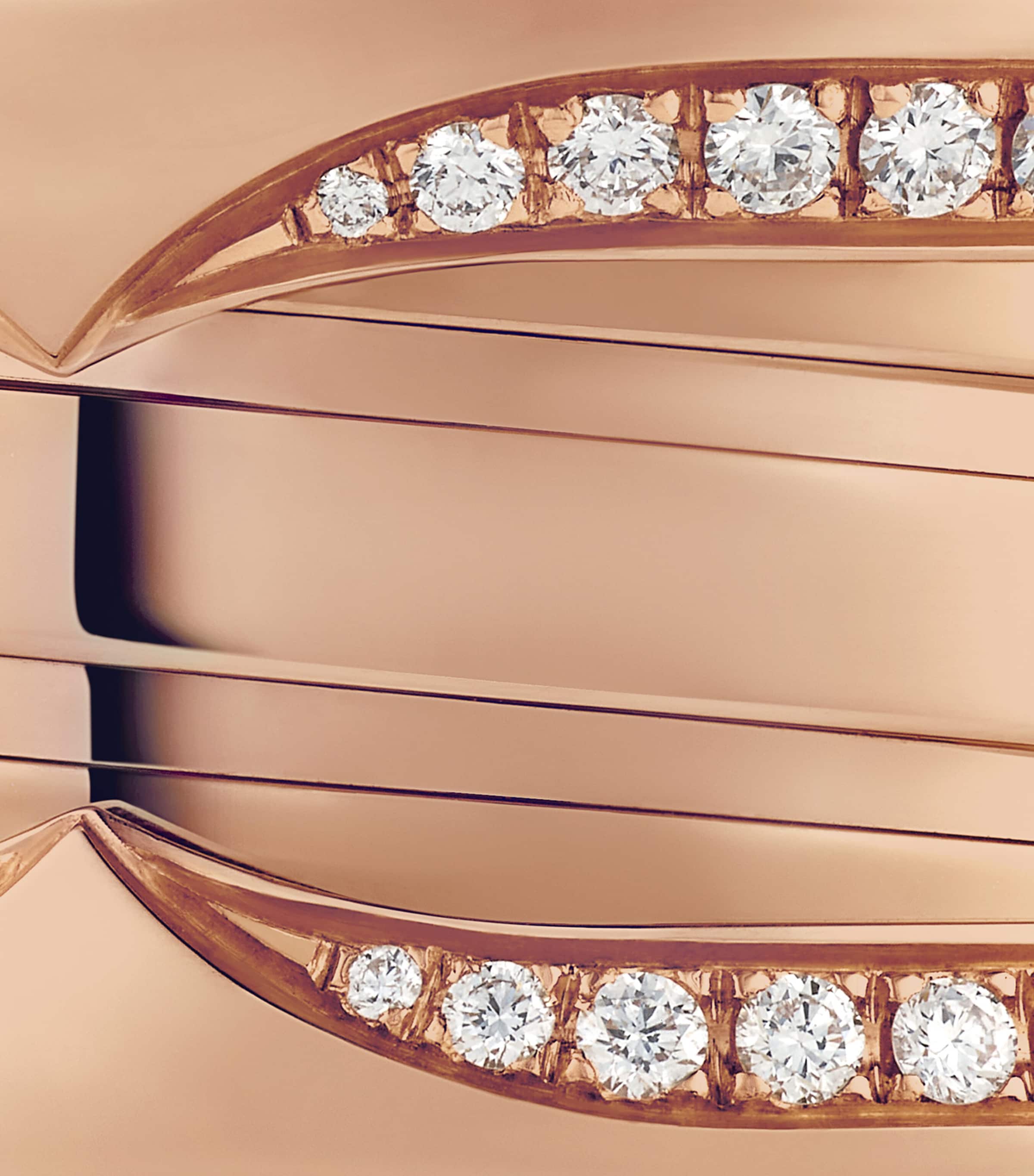 Rose Gold and Diamond B.zero1 Three-Band Ring ROSE GOLD Image 6