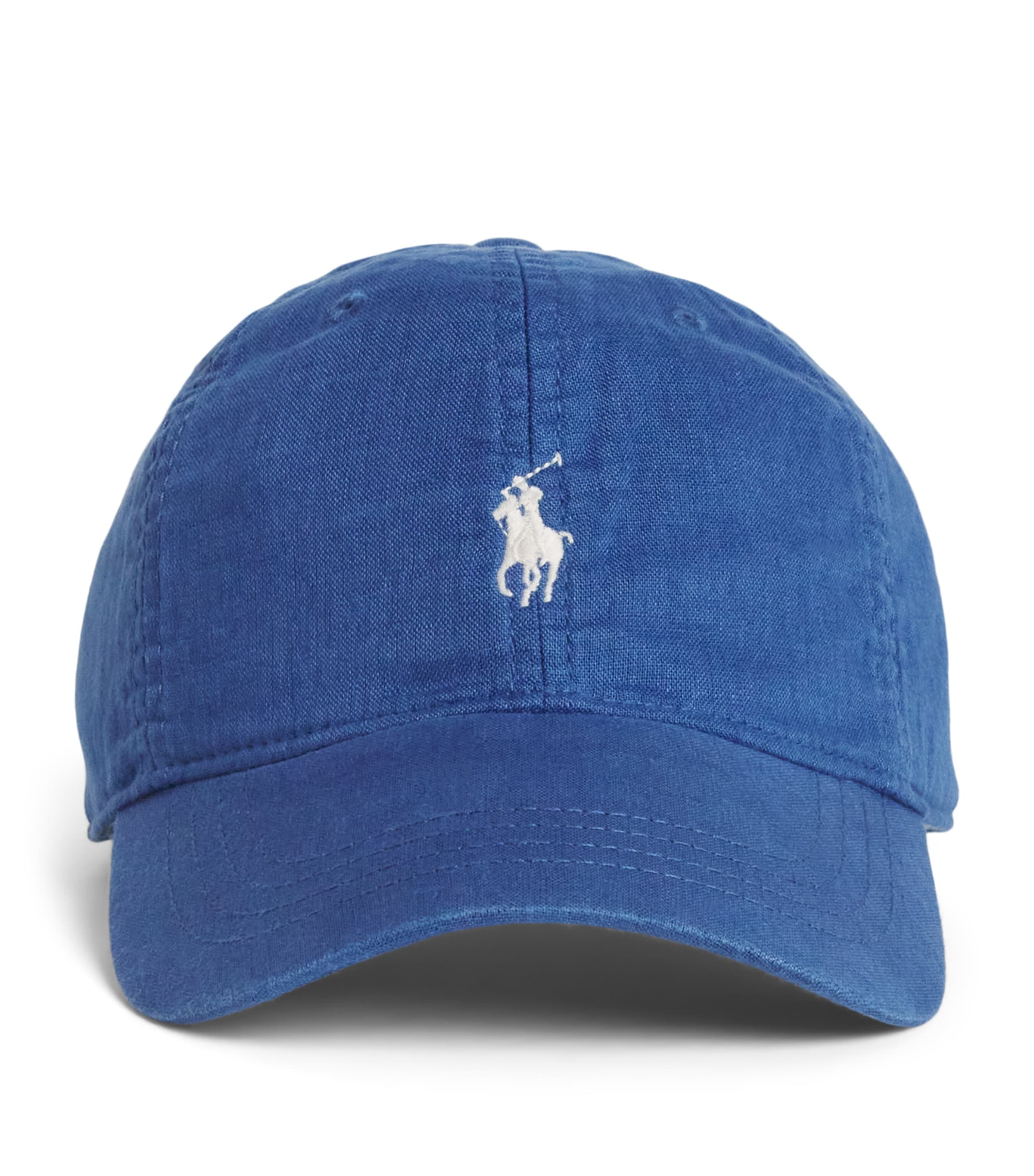 Polo Ralph Lauren Mens Linen Polo Pony Baseball Cap Dusty Azure Image 1