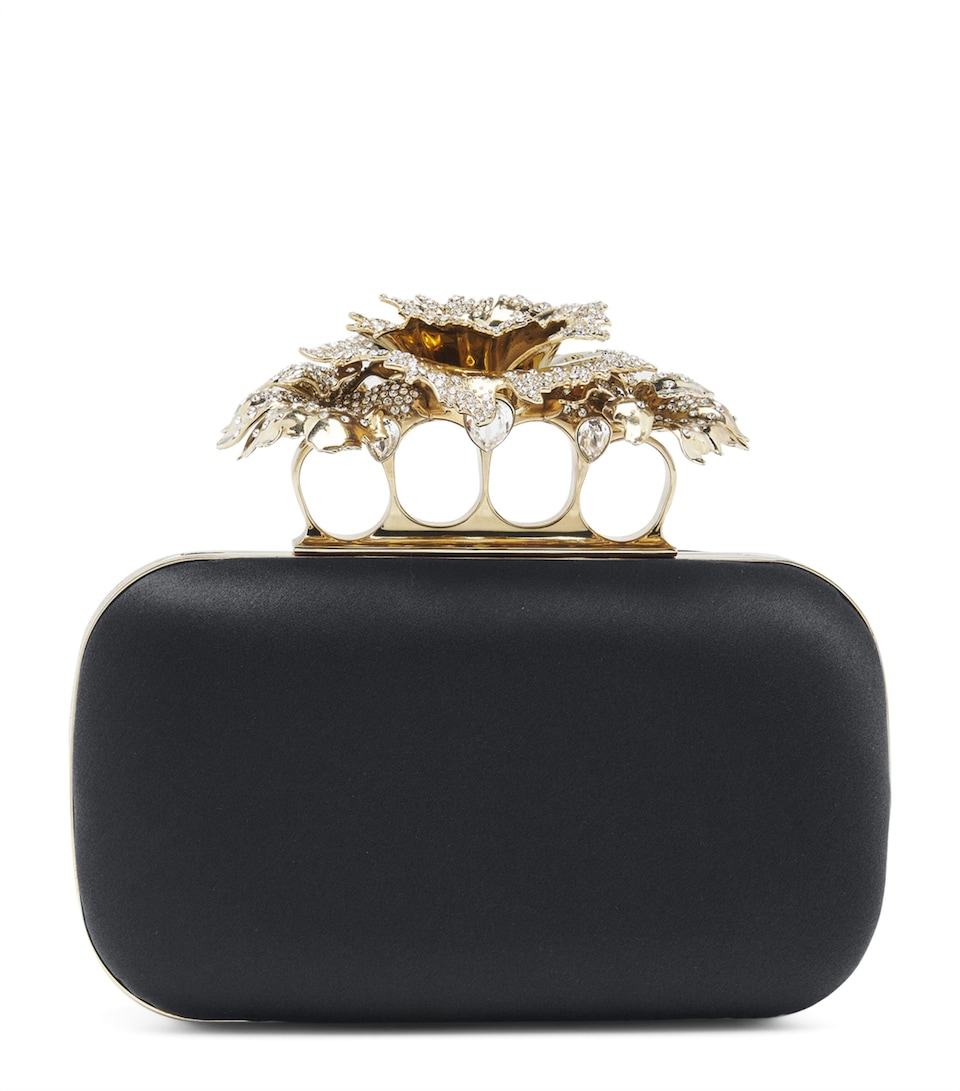 Silk Carnation Knuckle Clutch Bag