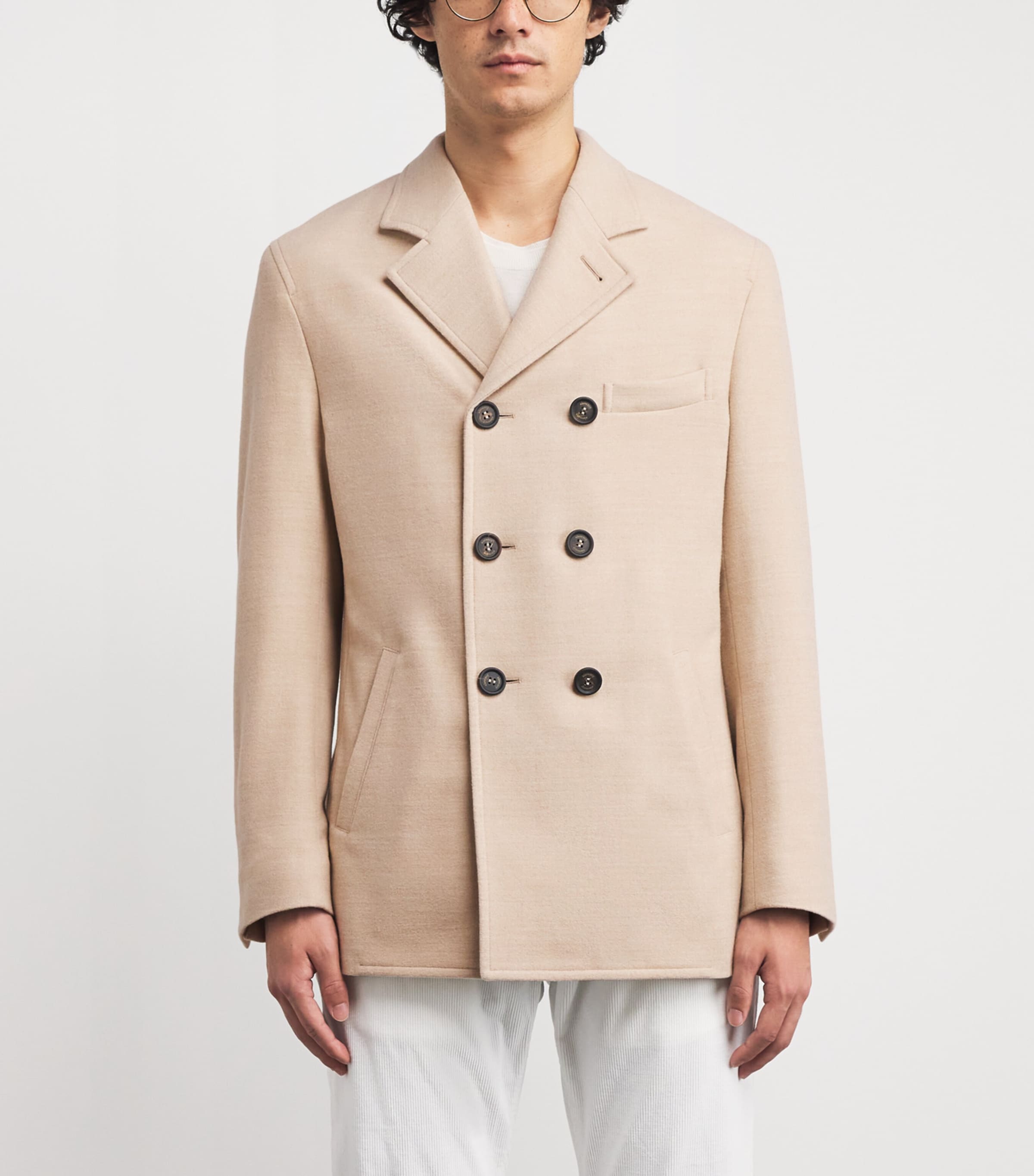 Wool Double-Breasted Pea Coat SABBIA Image 3