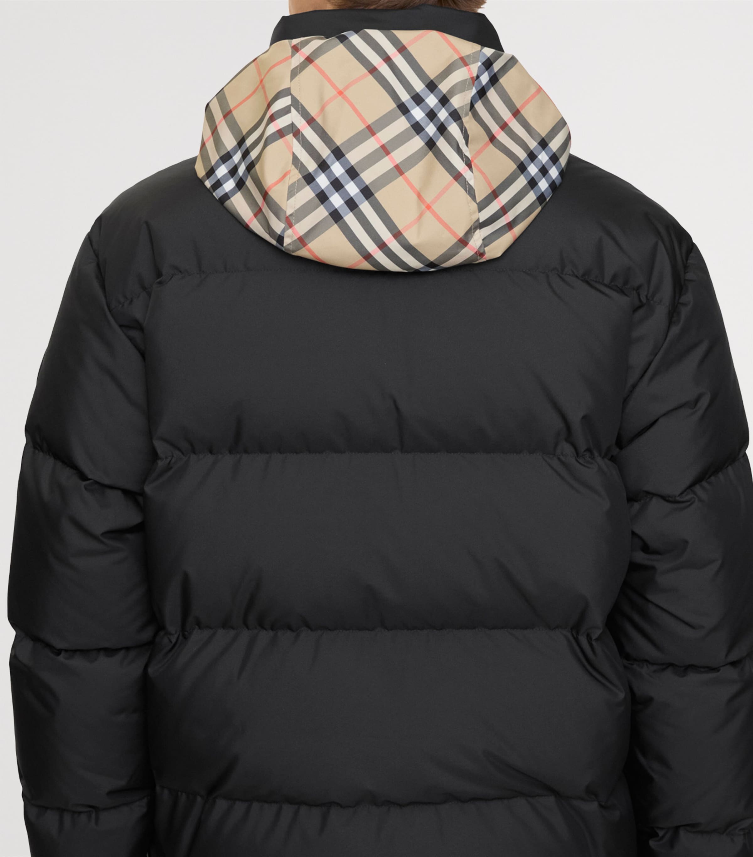 Down Checked-Tape Puffer Jacket BLACK Image 3