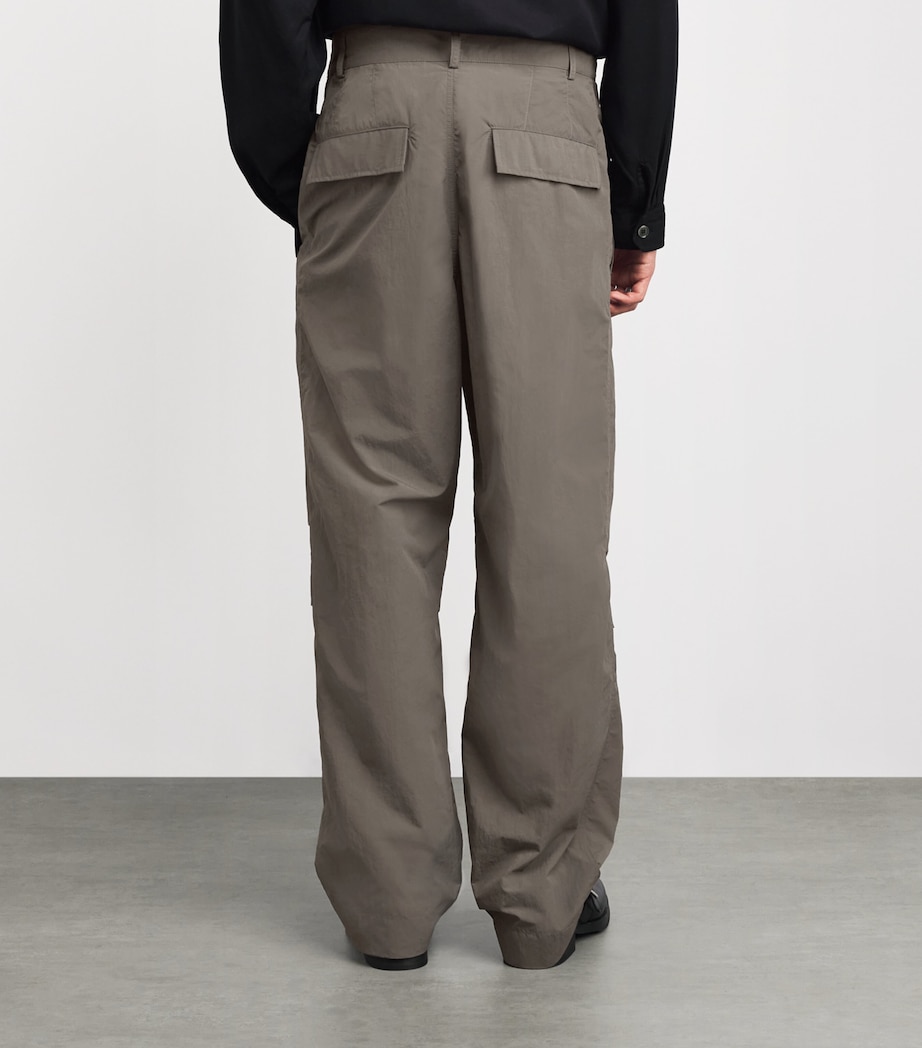 DRIES VAN NOTEN Mens Water-Repellent Trousers Khaki Image 4
