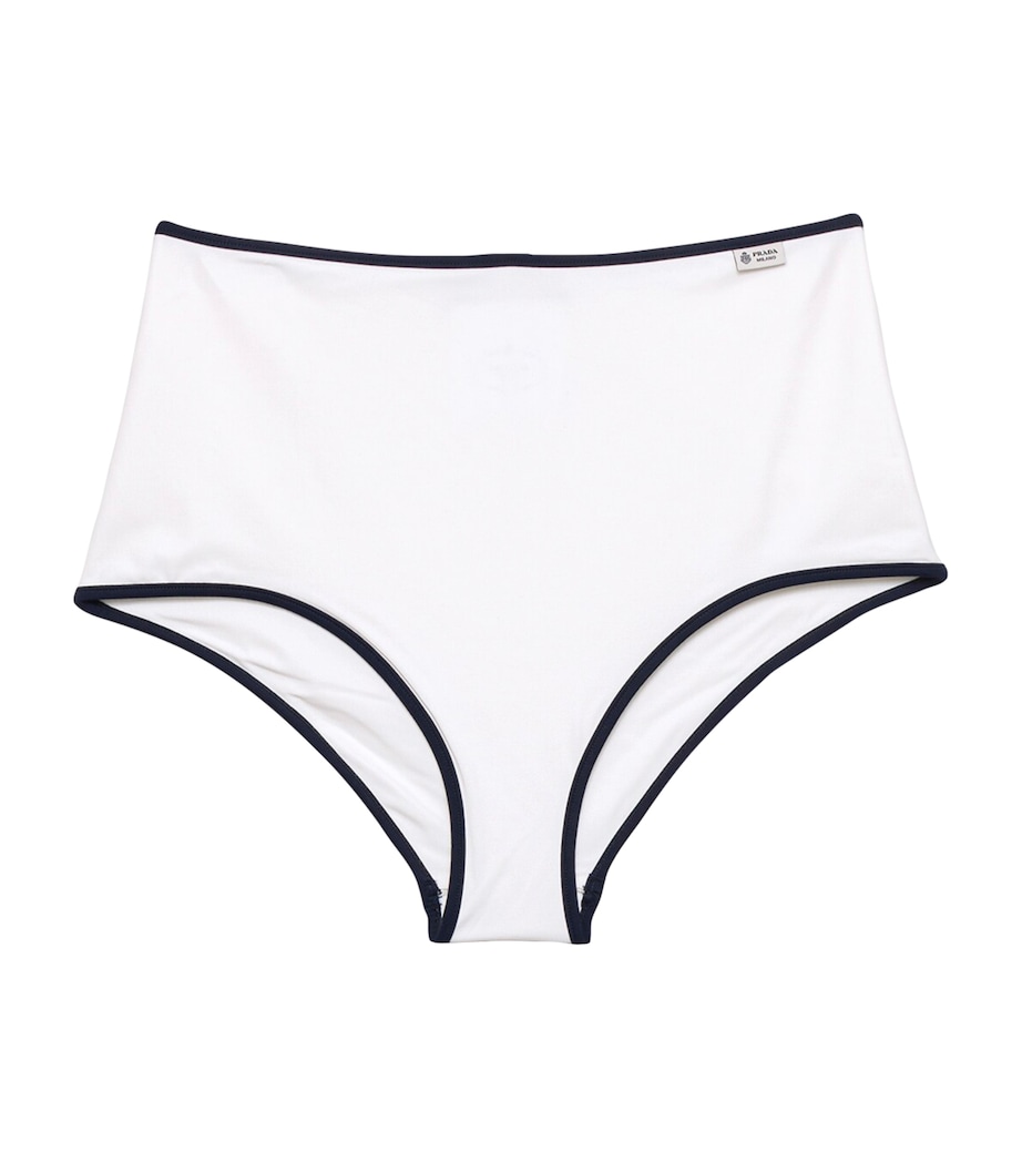 Prada Womens Re-Nylon Bikini Bottoms White Image 1