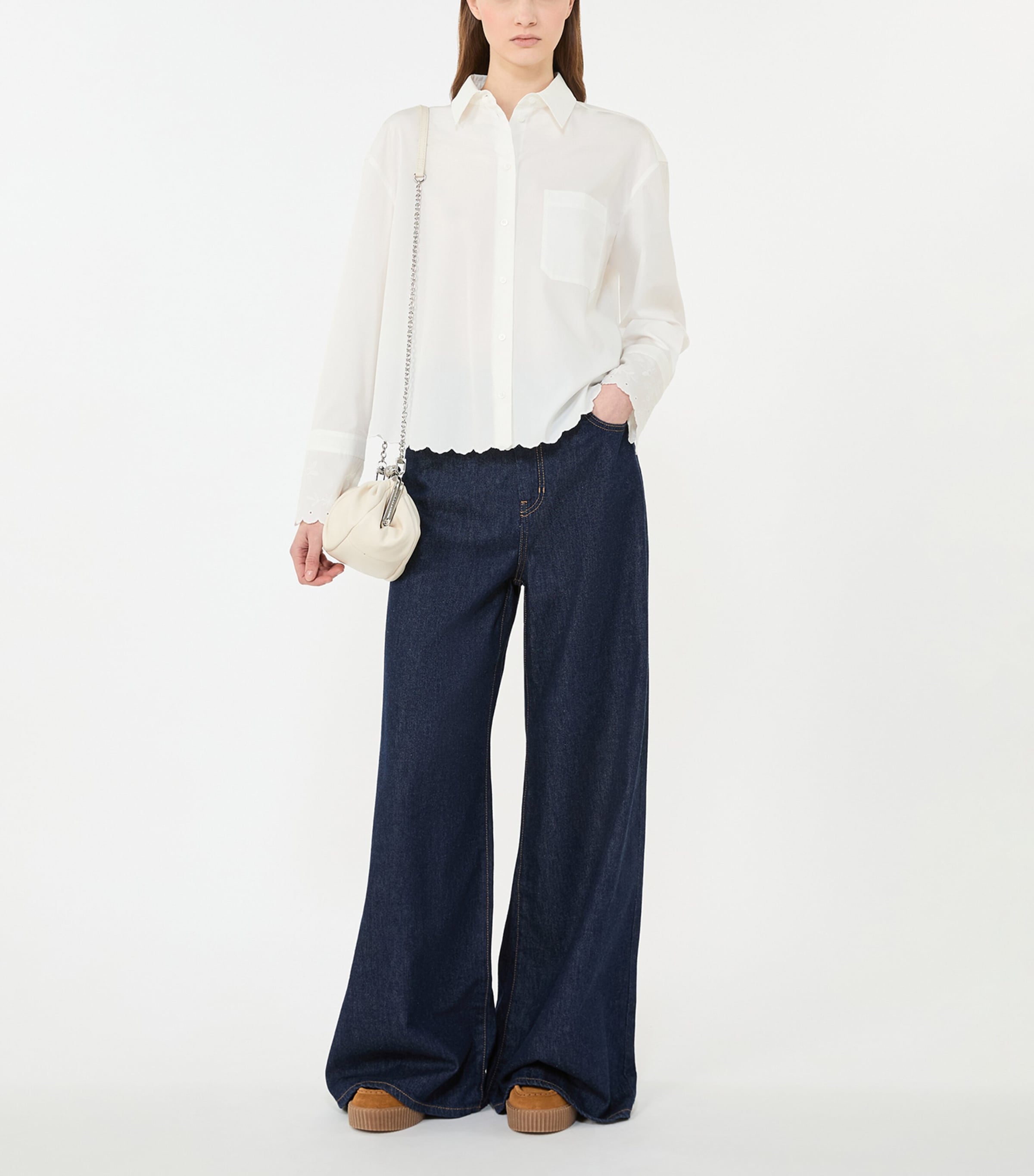 Cotton Embroidered Shirt IVORY Image 4