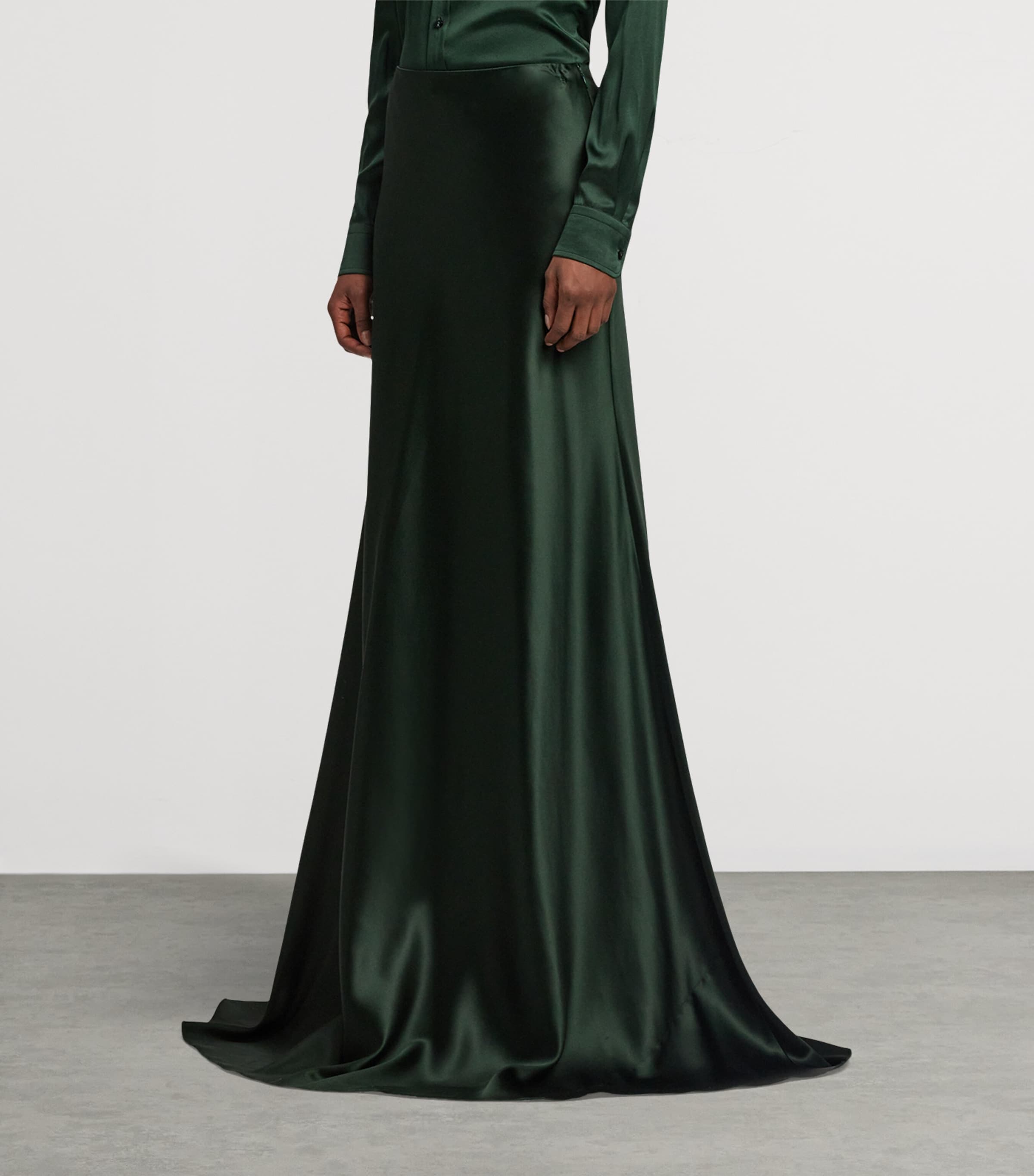 Ralph Lauren Collection Stretch Satin Masina Maxi Skirt