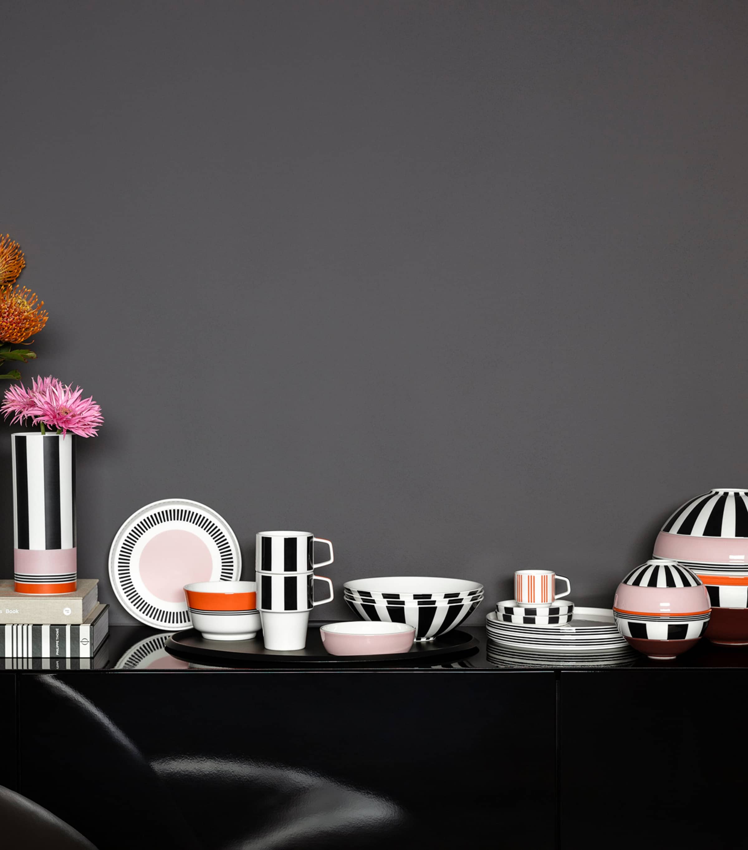 Porcelain Memphis Pasta Bowl (24cm) WHITE Image 4