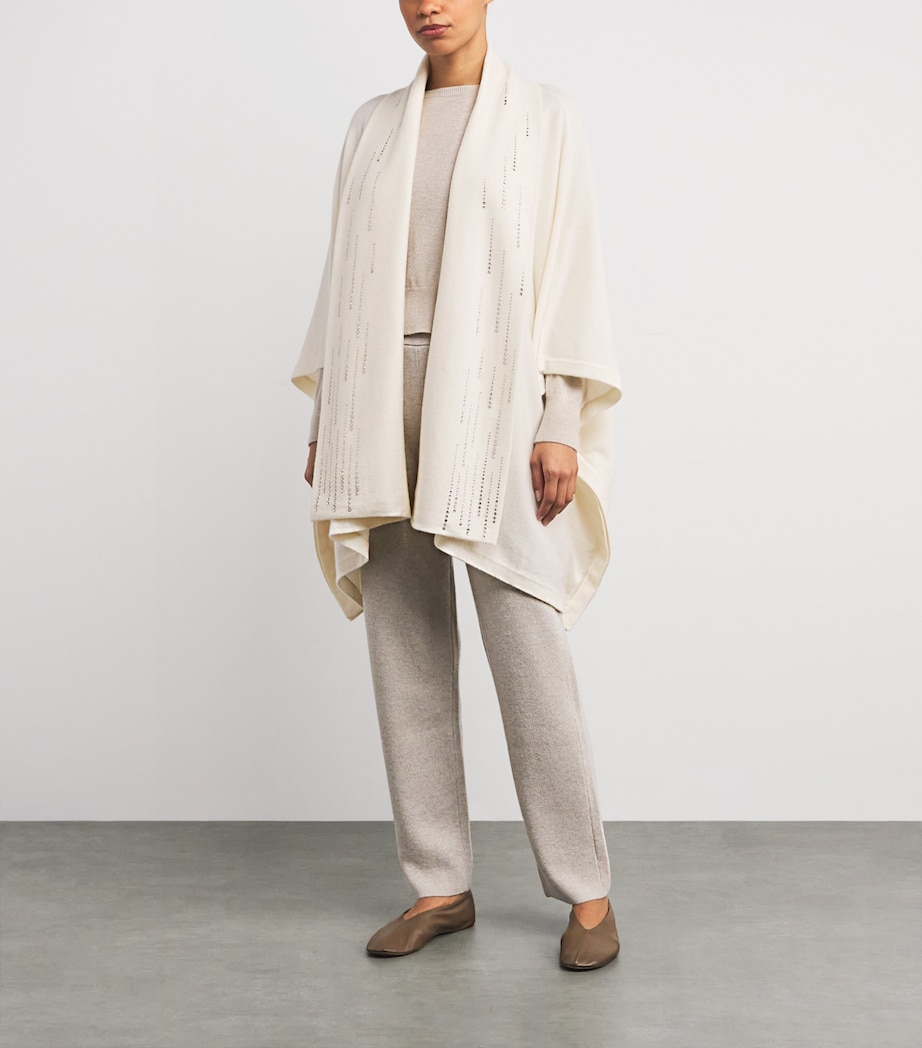 Cashmere Embellished Carmen Cape WINTER WHITE/SI Image 2