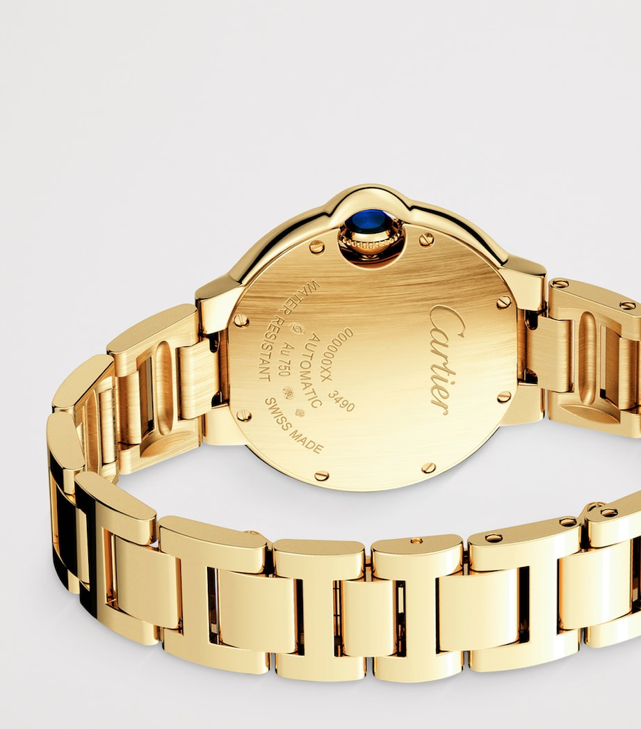 Yellow Gold and Diamond Ballon Bleu de Cartier Watch 33mm SILVERED Image 4