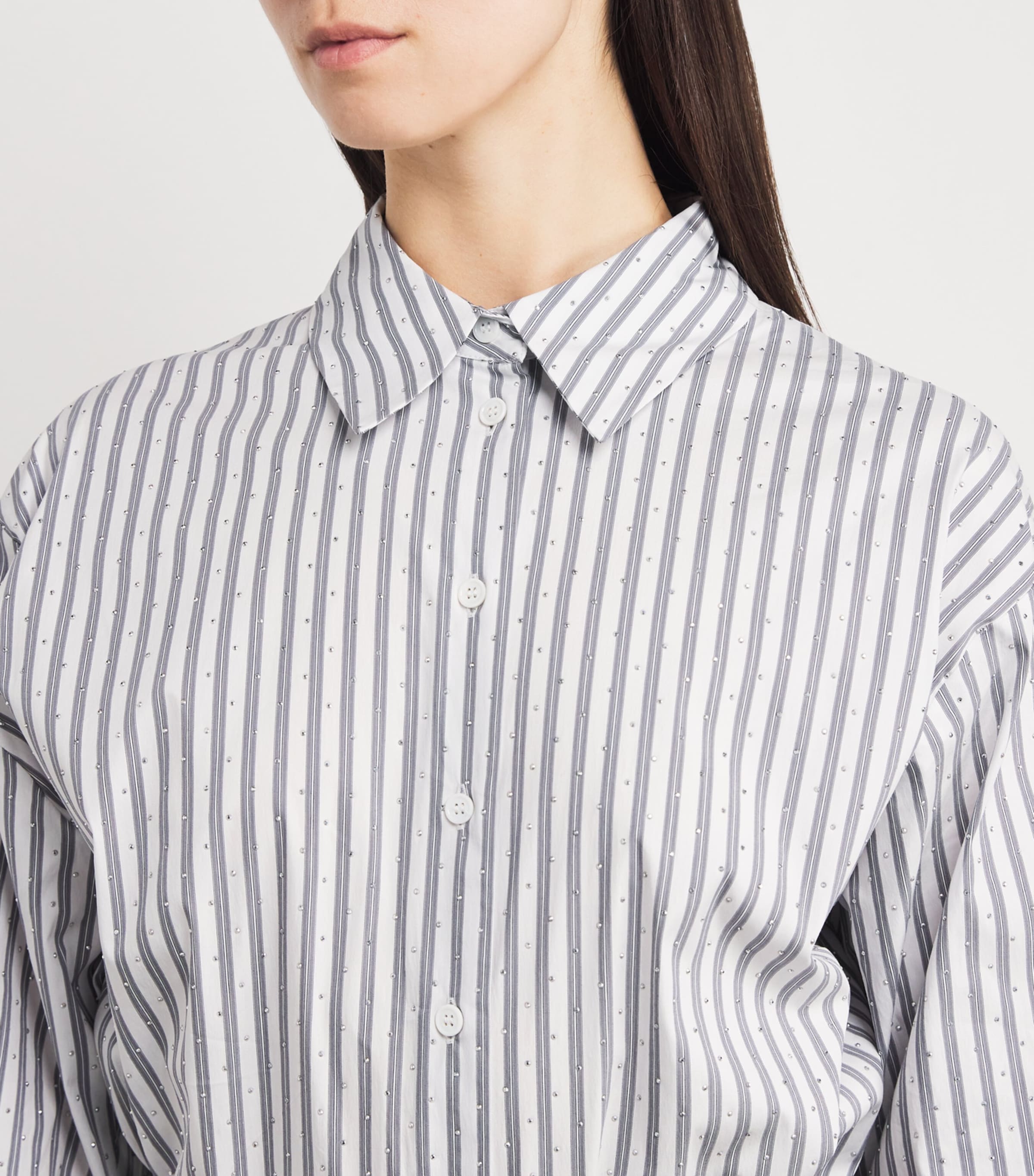 Stripe Shirt-Skirt Hybrid Mini Dress ECRU STRIPES Image 4