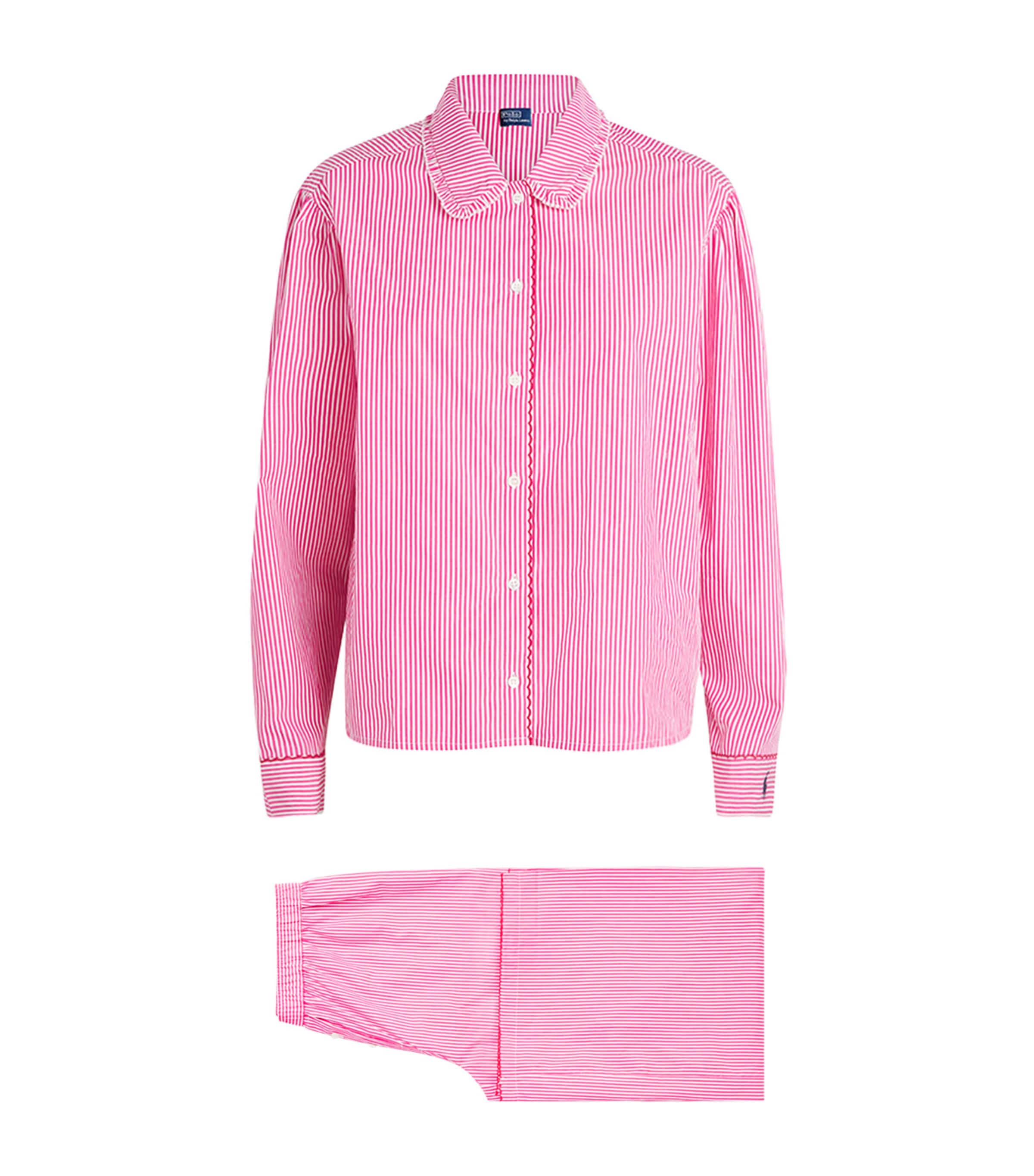 Polo Ralph Lauren Cotton Stripe Pyjama Set In Pink
