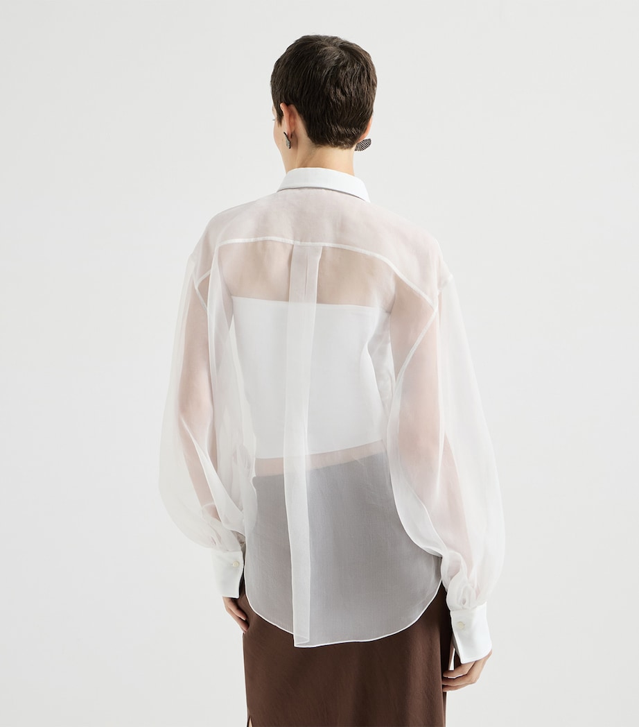 Brunello Cucinelli Womens Silk Shirt White Image 4
