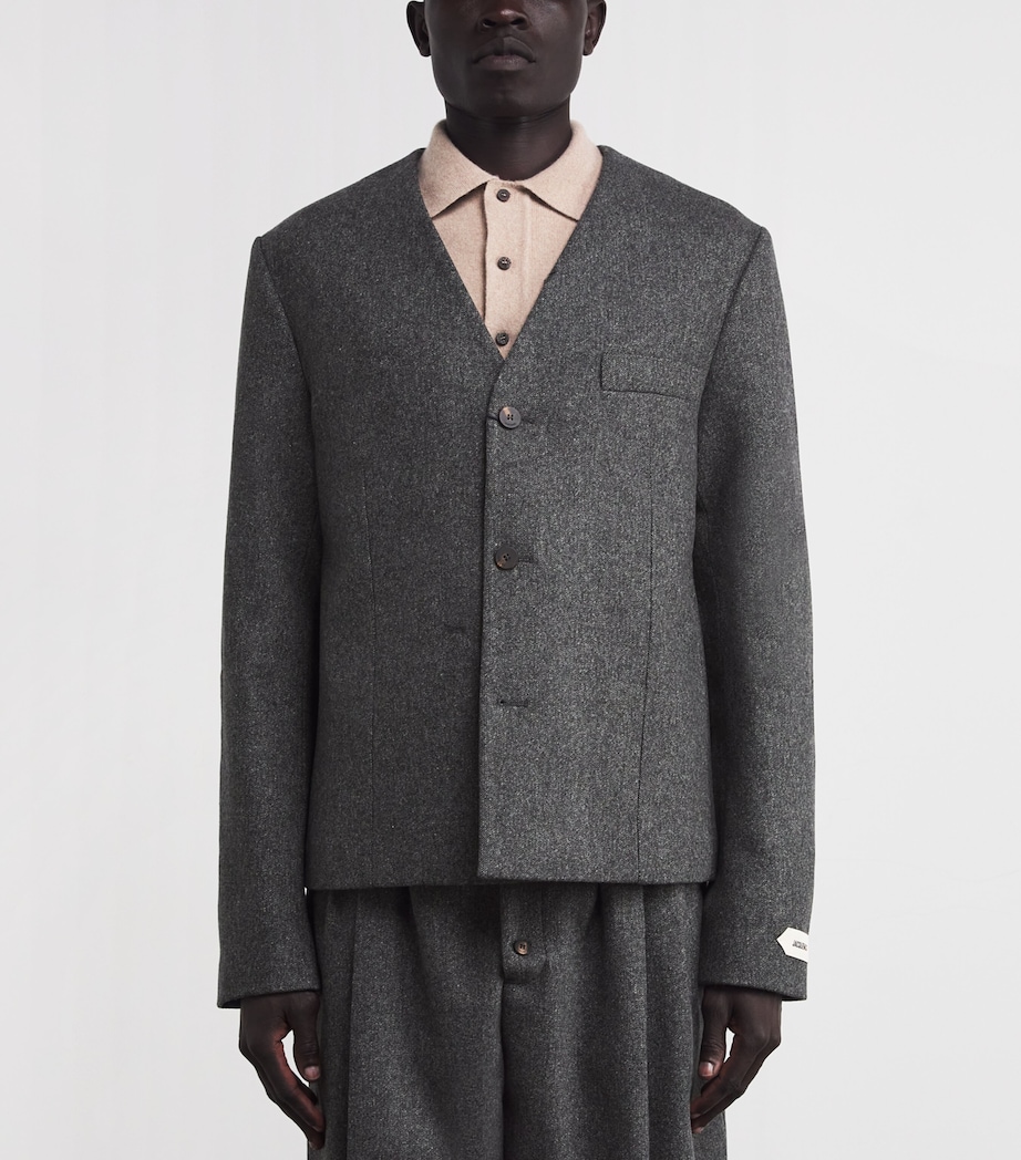 Virgin Wool-Blend Sera Jacket 970-DARK GREY Image 3