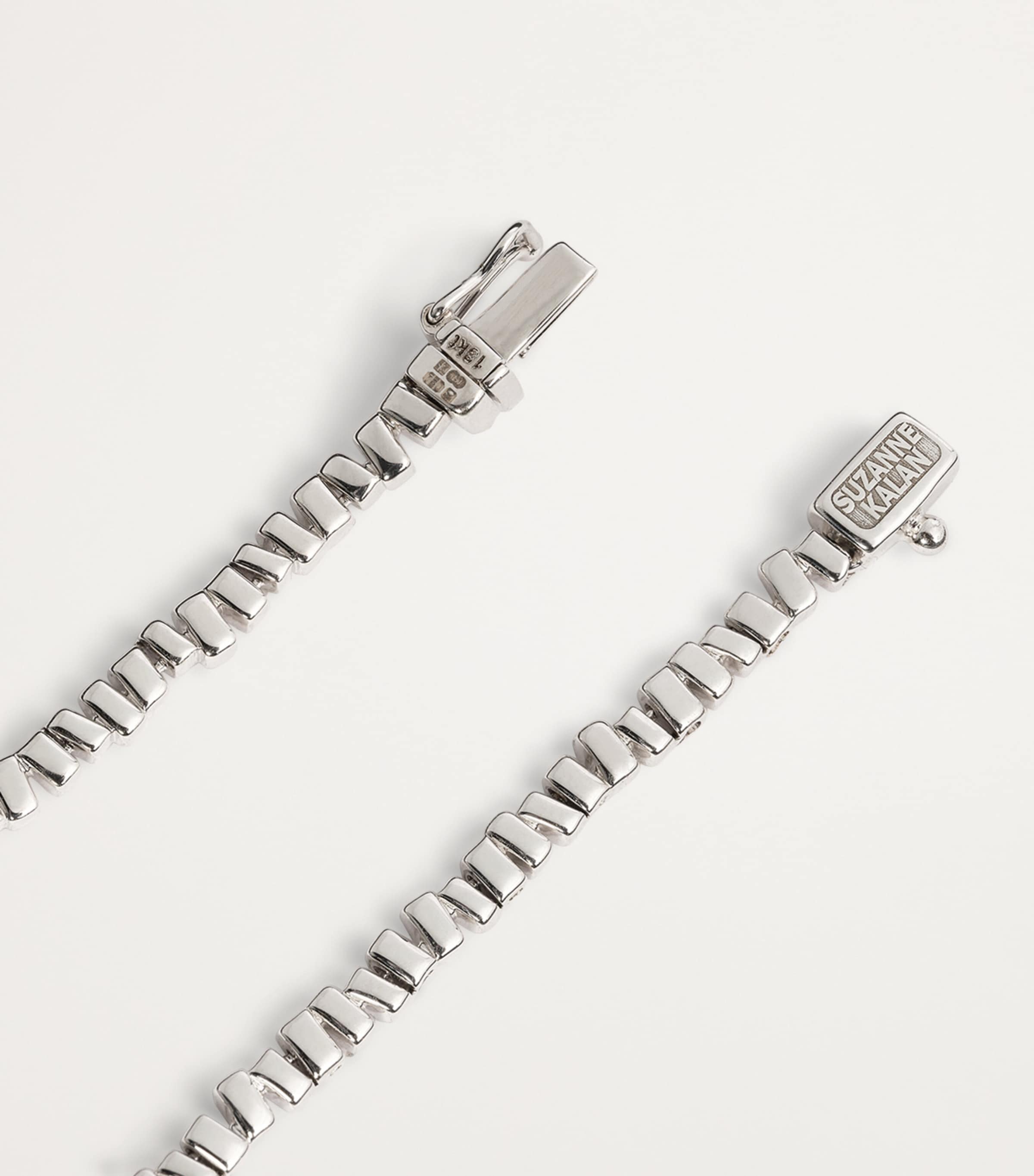 White Gold and Diamond Classic Tennis Necklace 18K WG/WD Image 5