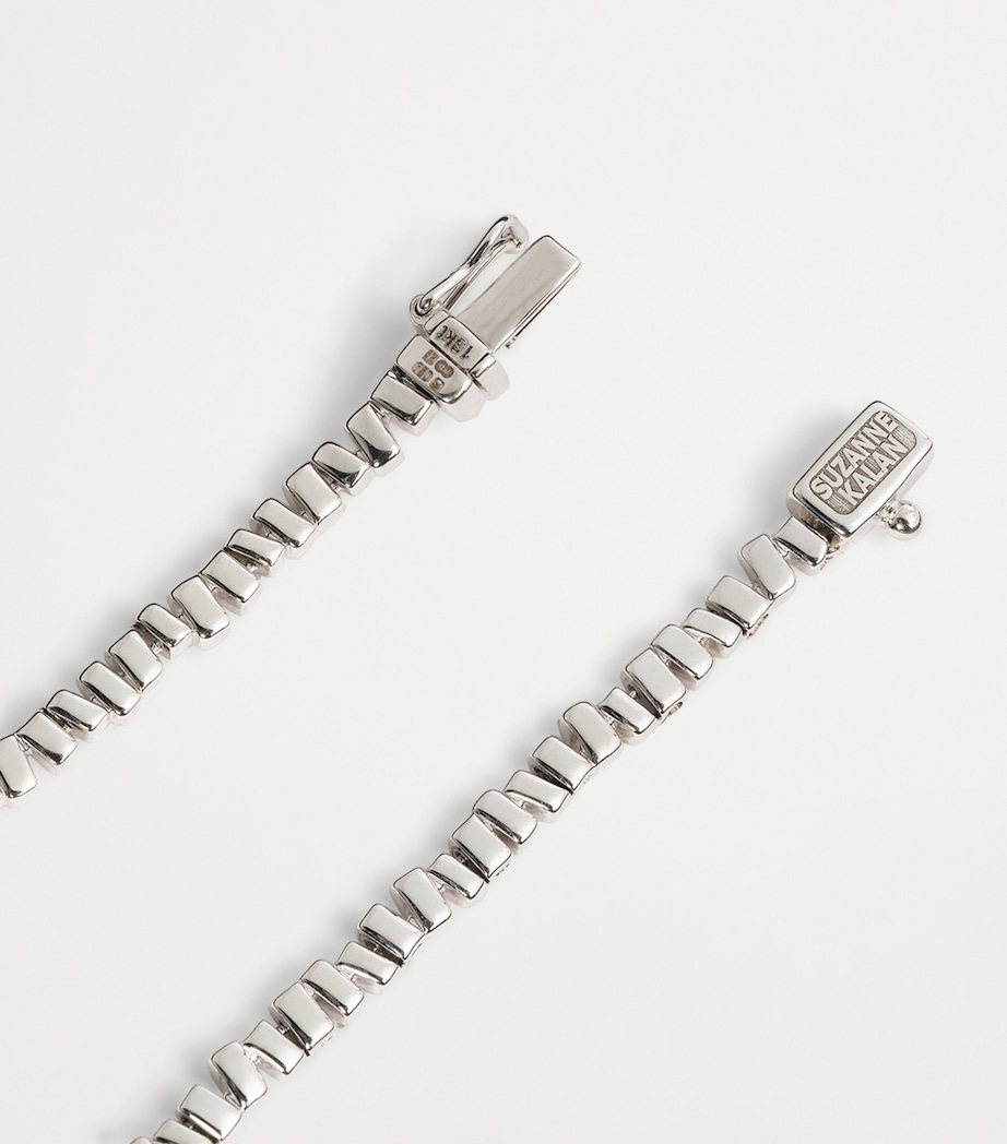 White Gold and Diamond Classic Tennis Necklace 18K WG/WD Image 5