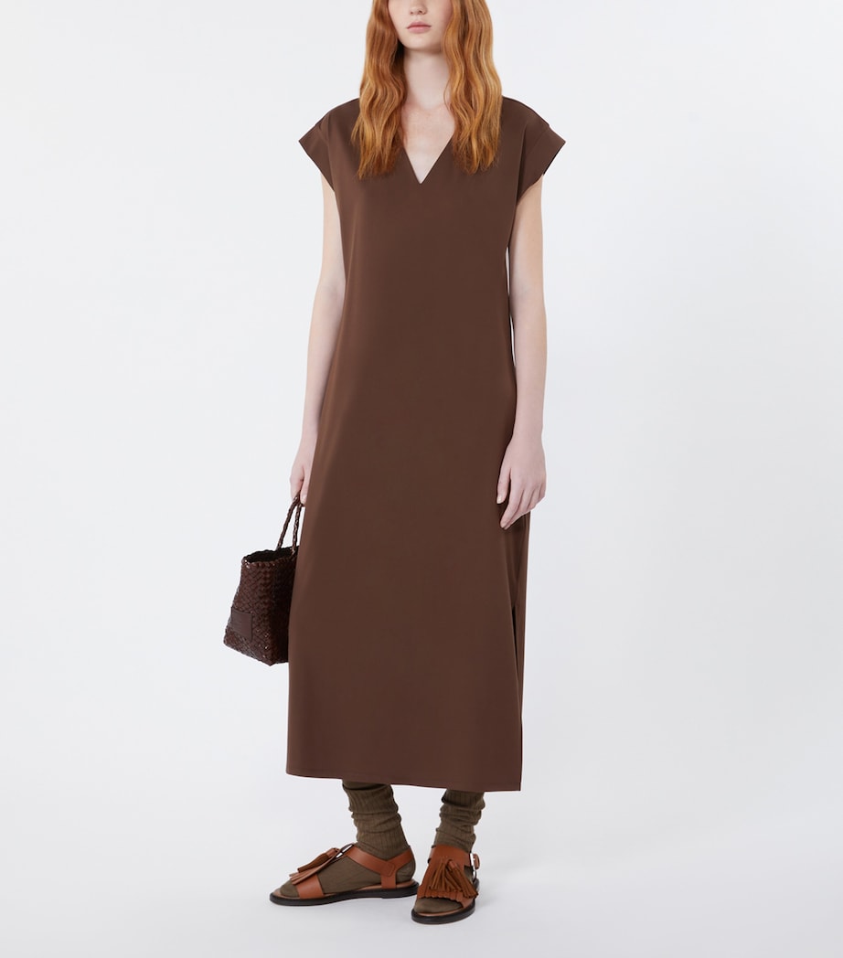 Weekend Max Mara Womens Jersey Midi Dress Chocolate Image 2