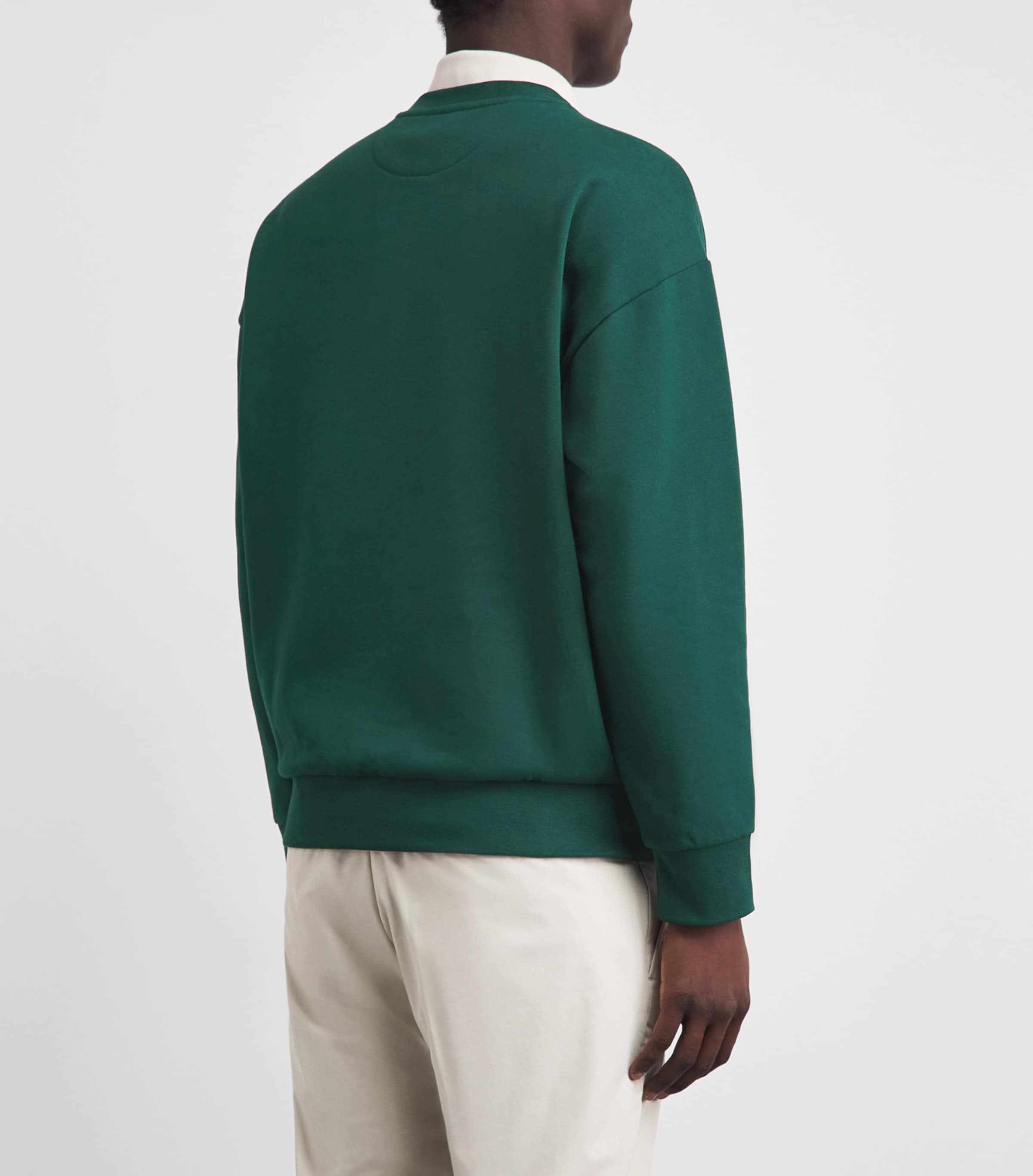 RLX Ralph Lauren Mens Cotton-Blend Relaxed Fit Polo Bear Sweatshirt Moss Agate Image 5