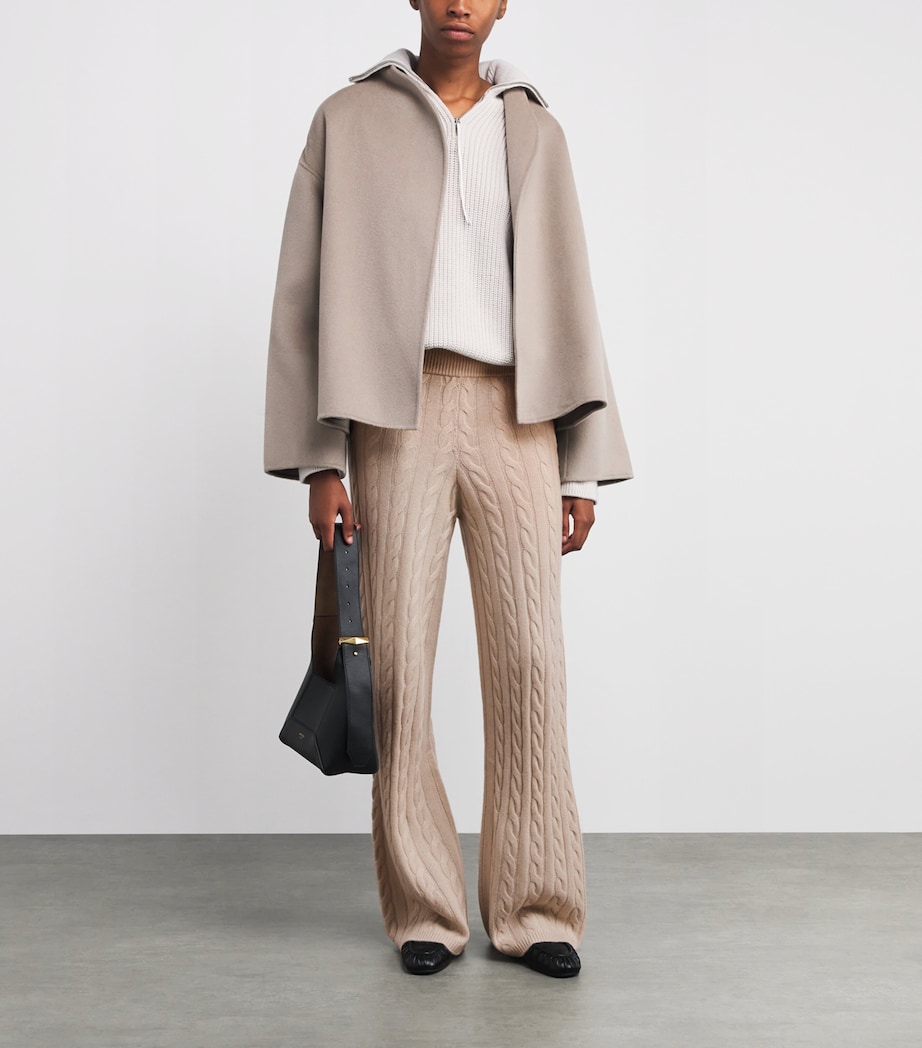 Cashmere Cable-Knit Sweatpants CHALK Image 2