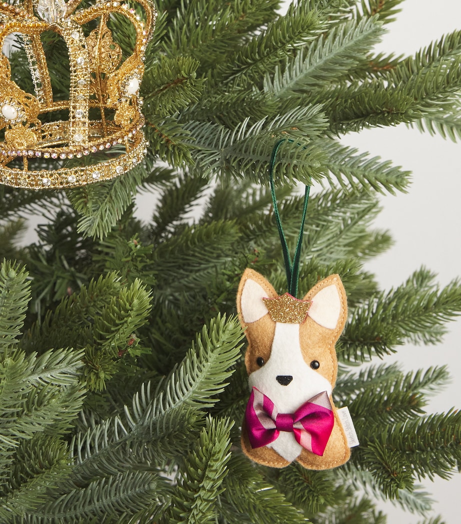 Tartan Corgi Tree Decoration LIGHT BROWN/WHITE Image 2