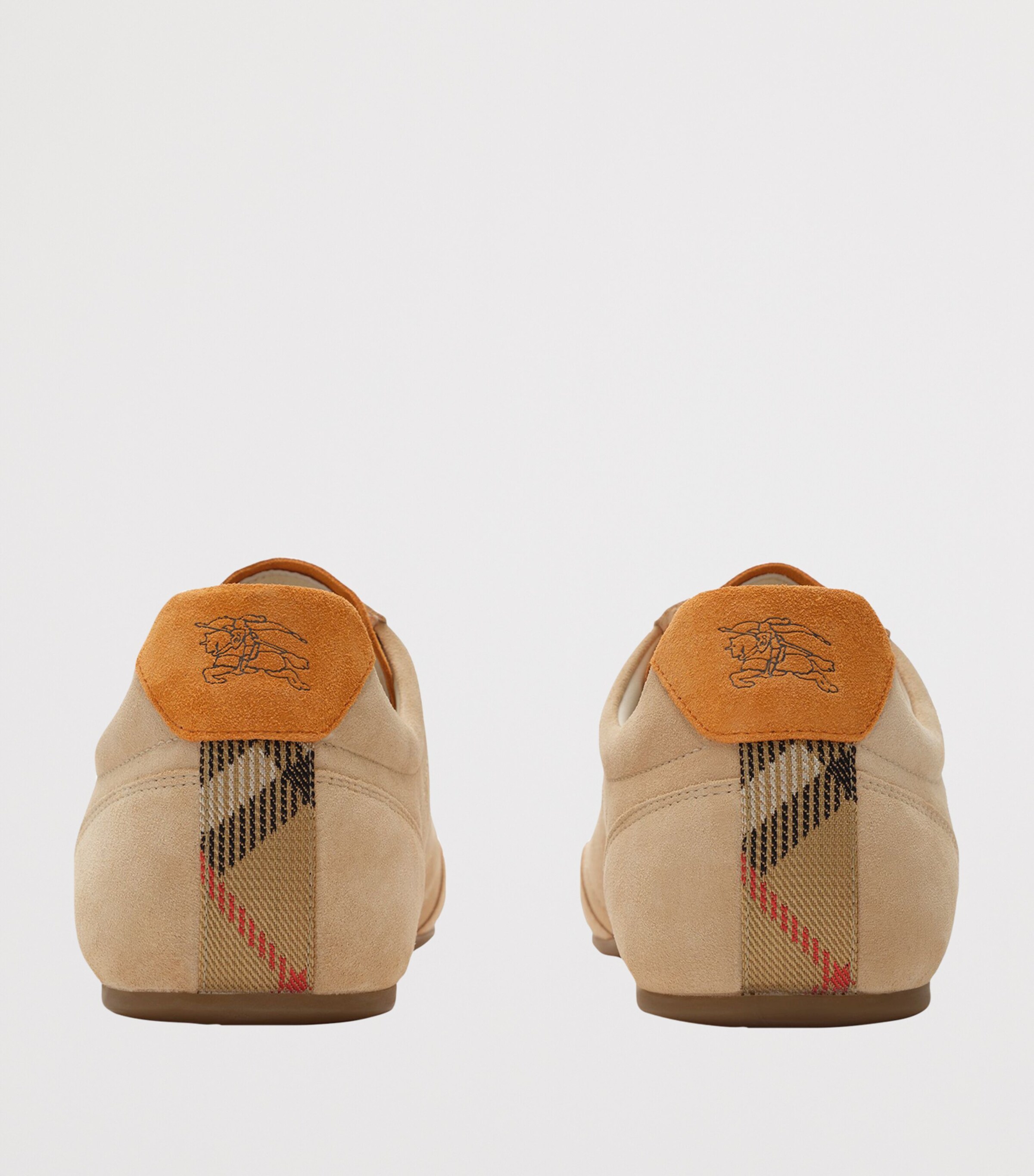 Burberry Mens Suede Knight Runner Sneakers Flaxpumpkin Orange Image 3
