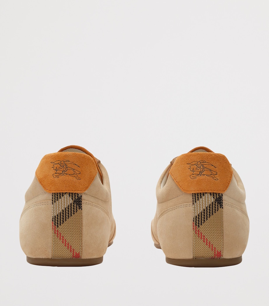Burberry Mens Suede Knight Runner Sneakers Flaxpumpkin Orange Image 3
