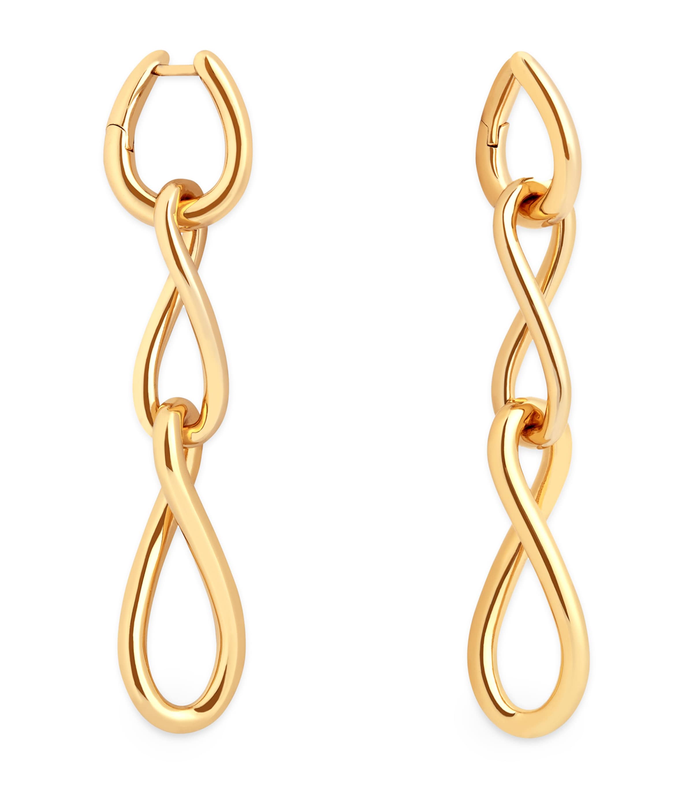 Astrid & Miyu Gold-plated Silver Infinite Drop Earrings In Gold