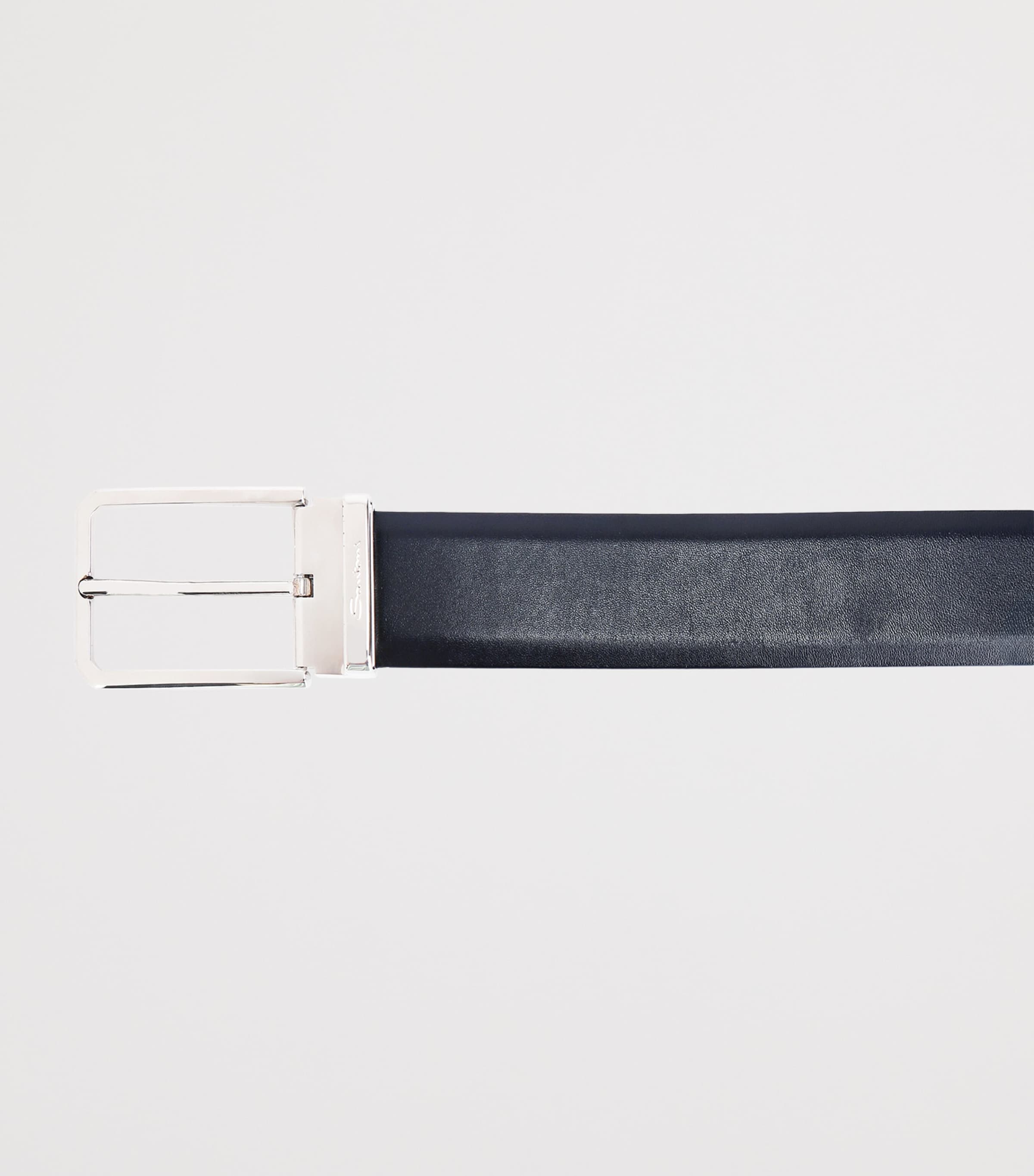 Leather Belt NAVY Image 2